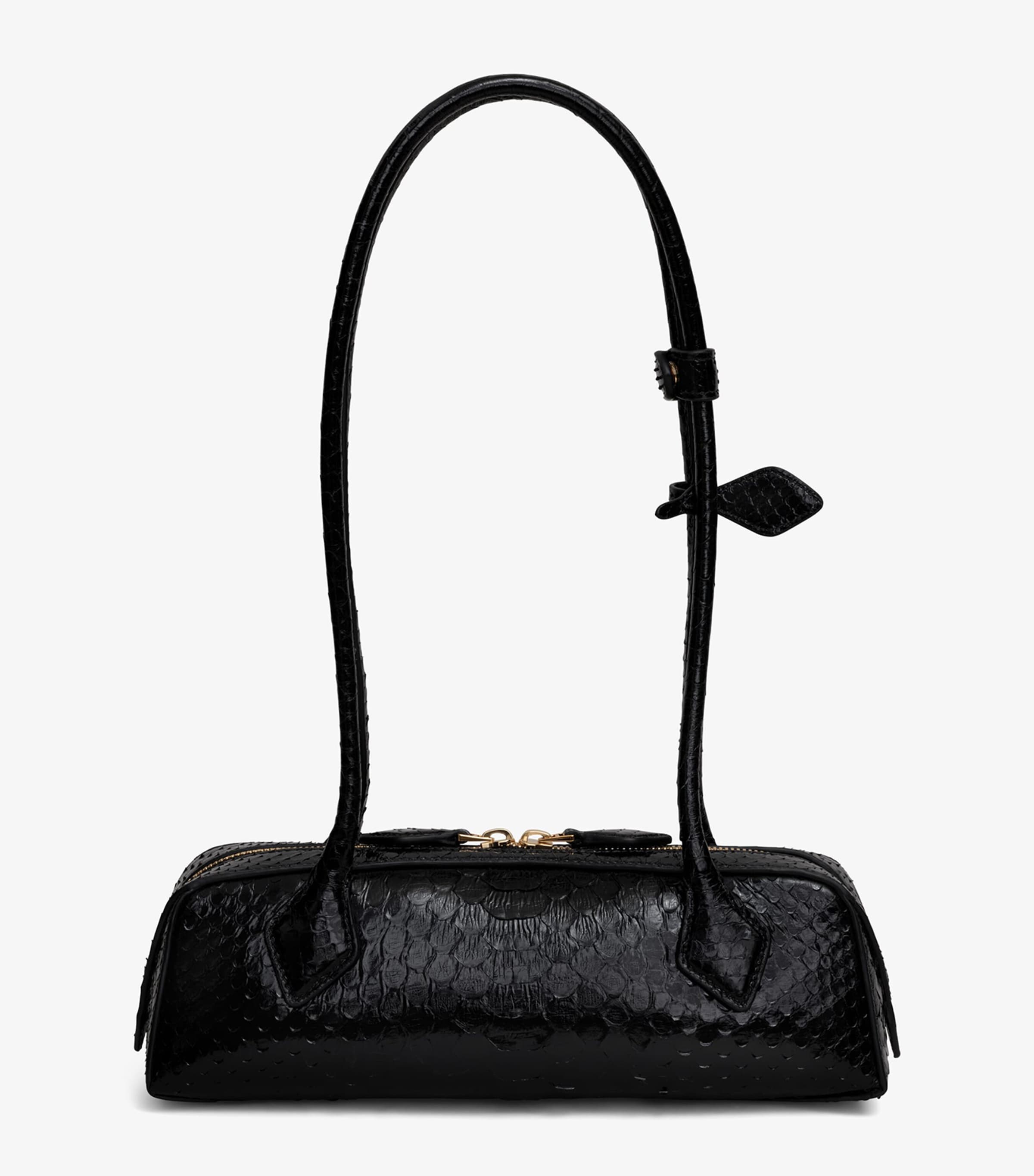 Small Snakeskin Le Teckel Shoulder Bag NOIR Image 2