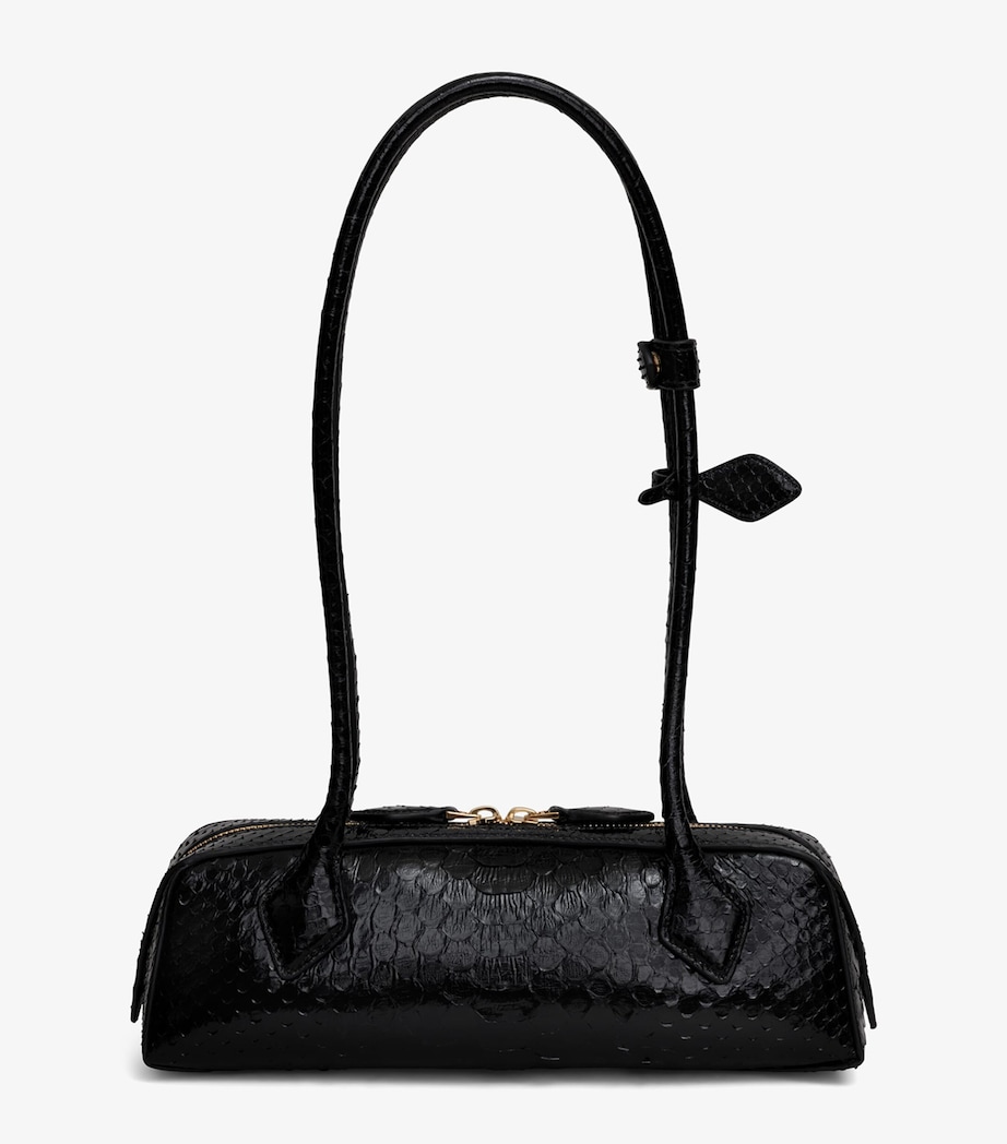 Small Snakeskin Le Teckel Shoulder Bag NOIR Image 2