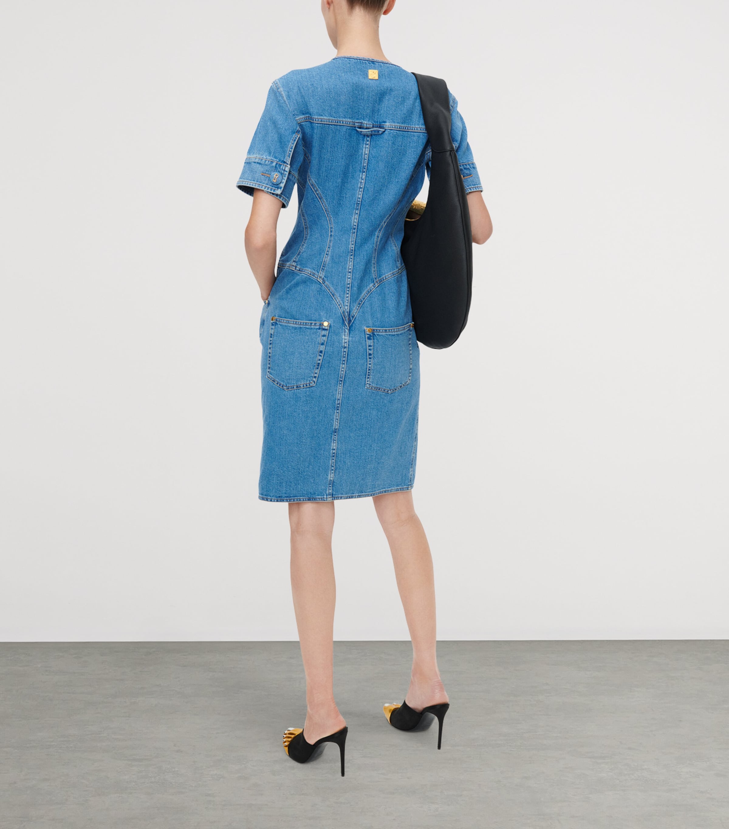 Schiaparelli Womens Denim Corset Mini Dress Blue Image 3