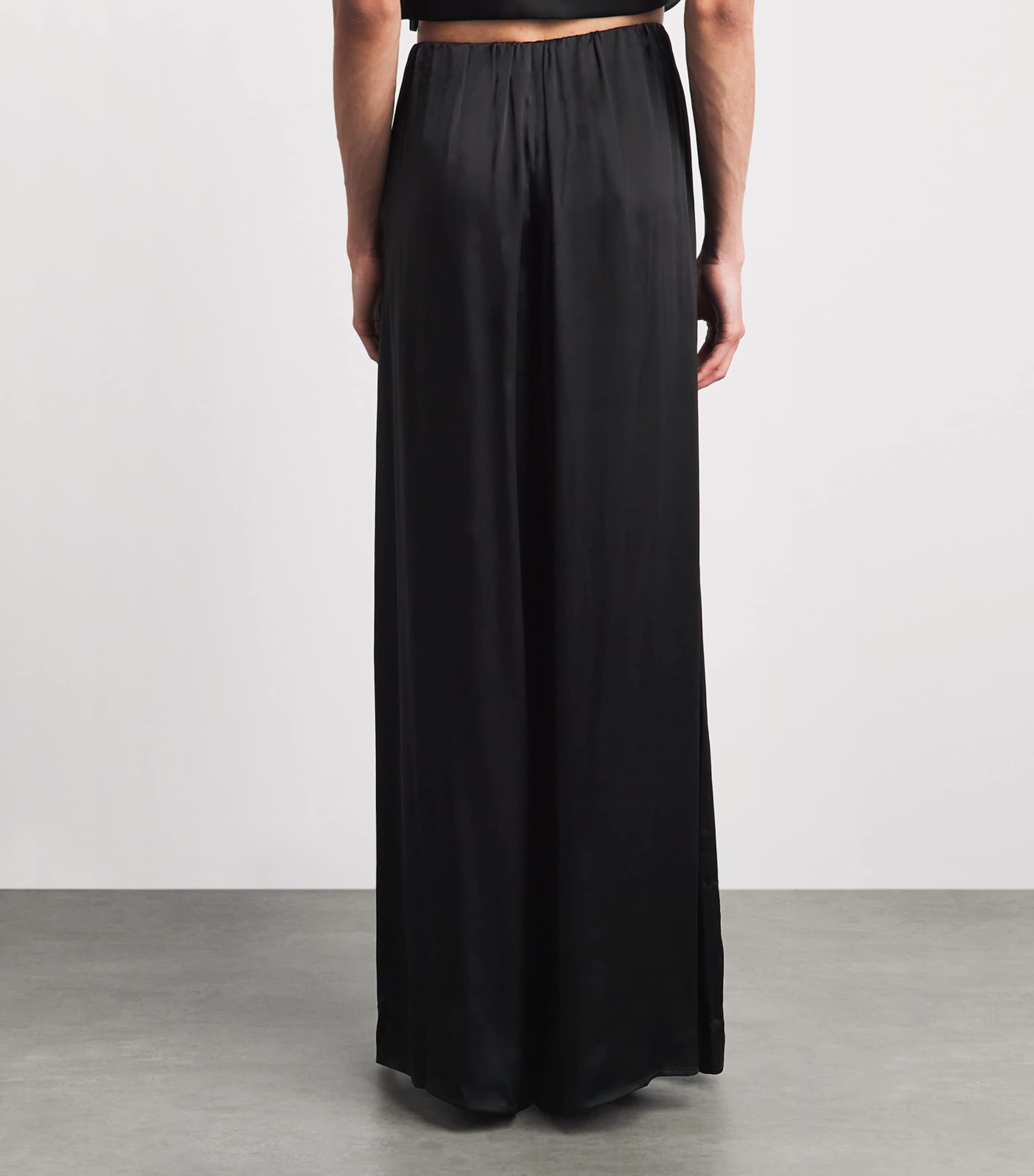 CAMILLA AND MARC Satin Wide-Leg Mirage Trousers Black Dblk Image 5