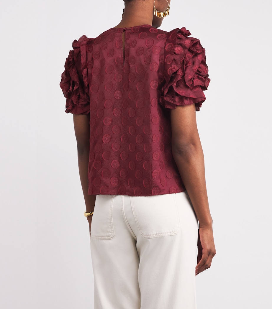 Puff-Sleeve Opal Blouse CLARET Image 4