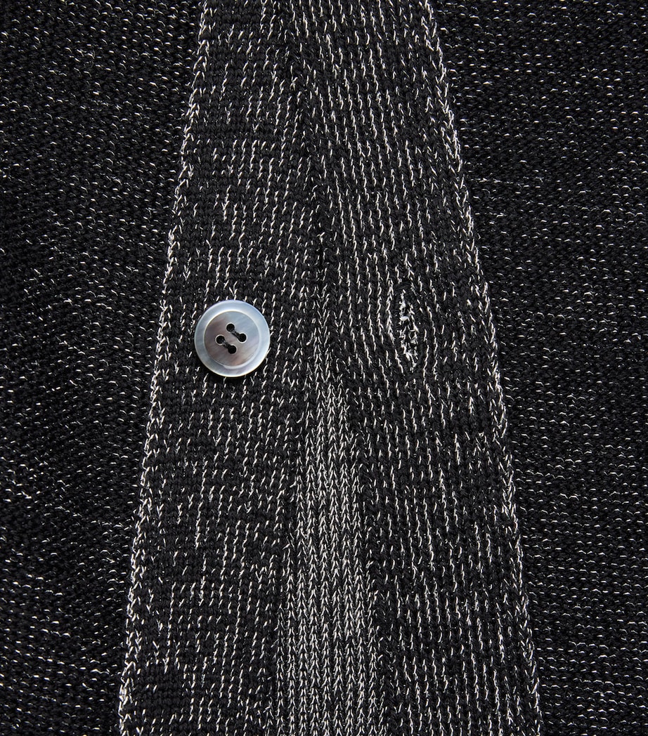 Comme Des Garçons Mens Wool Double-Layered Cardigan Blk X Blk/sil Image 6