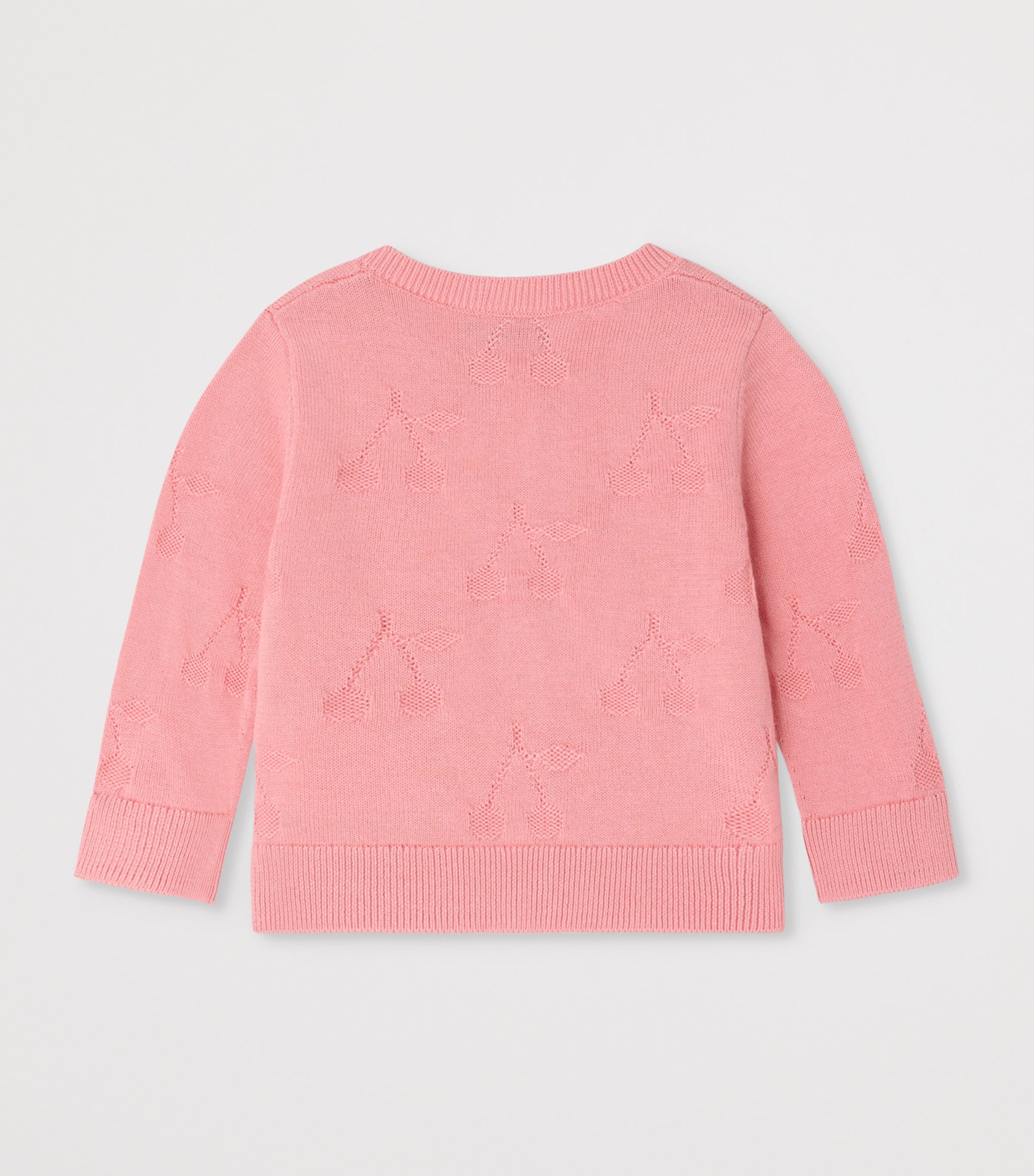 Bonpoint Cotton Intarsia Teyana Cardigan (6-18 Months) Rose Bonbon Image 2