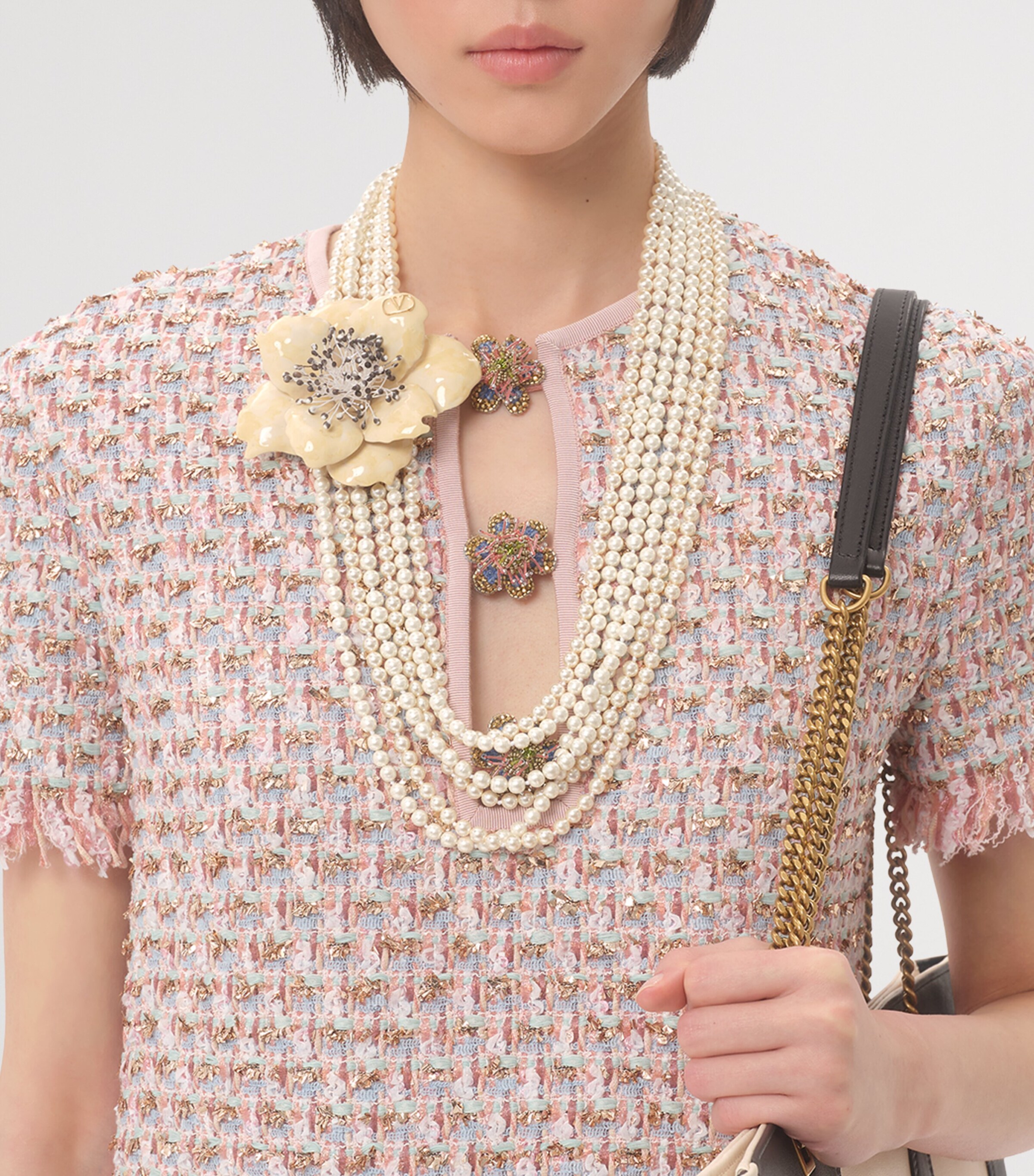 Valentino Womens Tweed Mini Dress Image 6