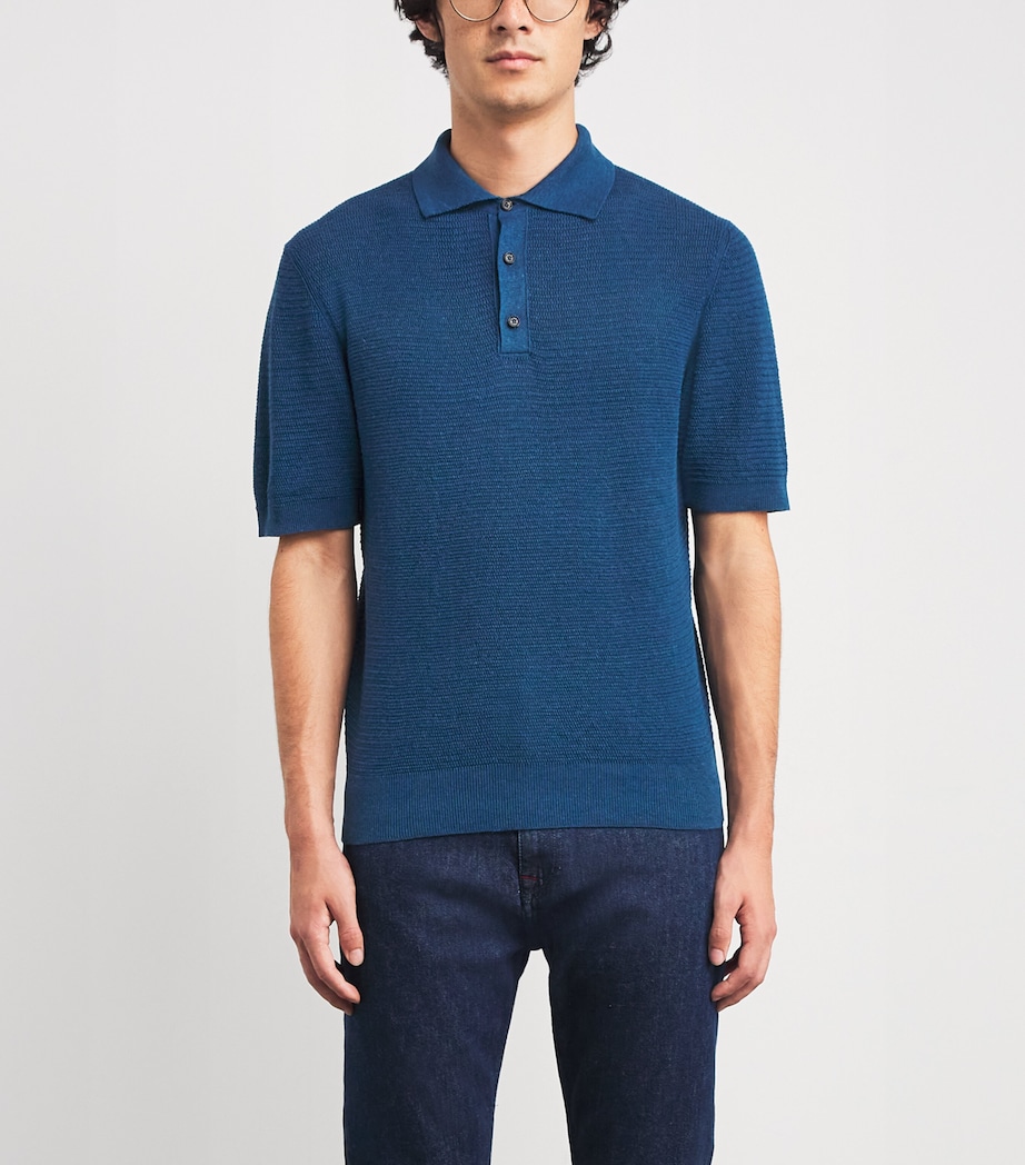 Silk-Linen Polo Shirt 821 Image 3