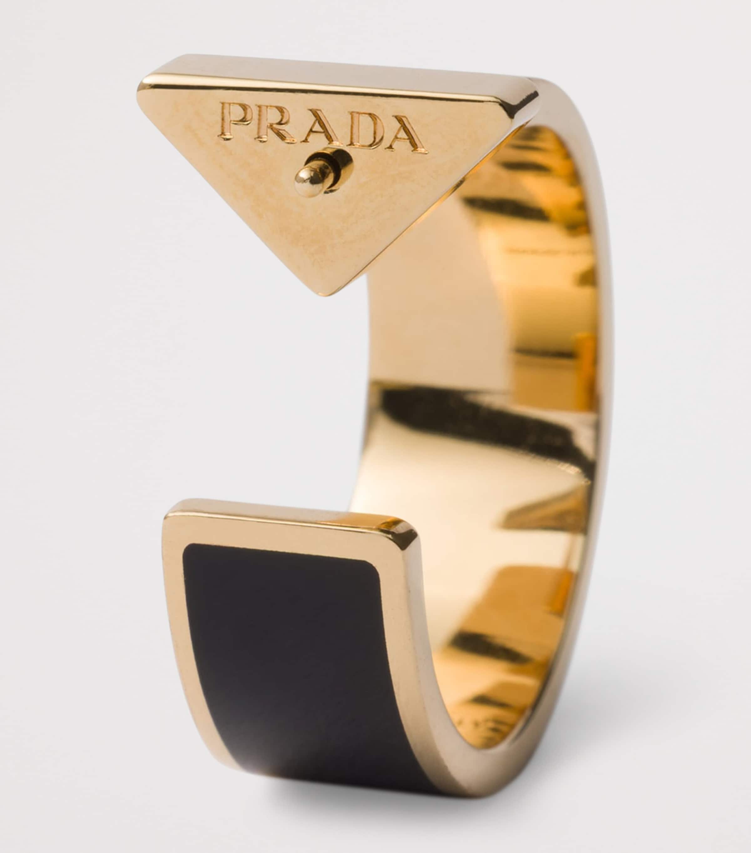 Prada Enamel Logo Hoop Earrings Image 2
