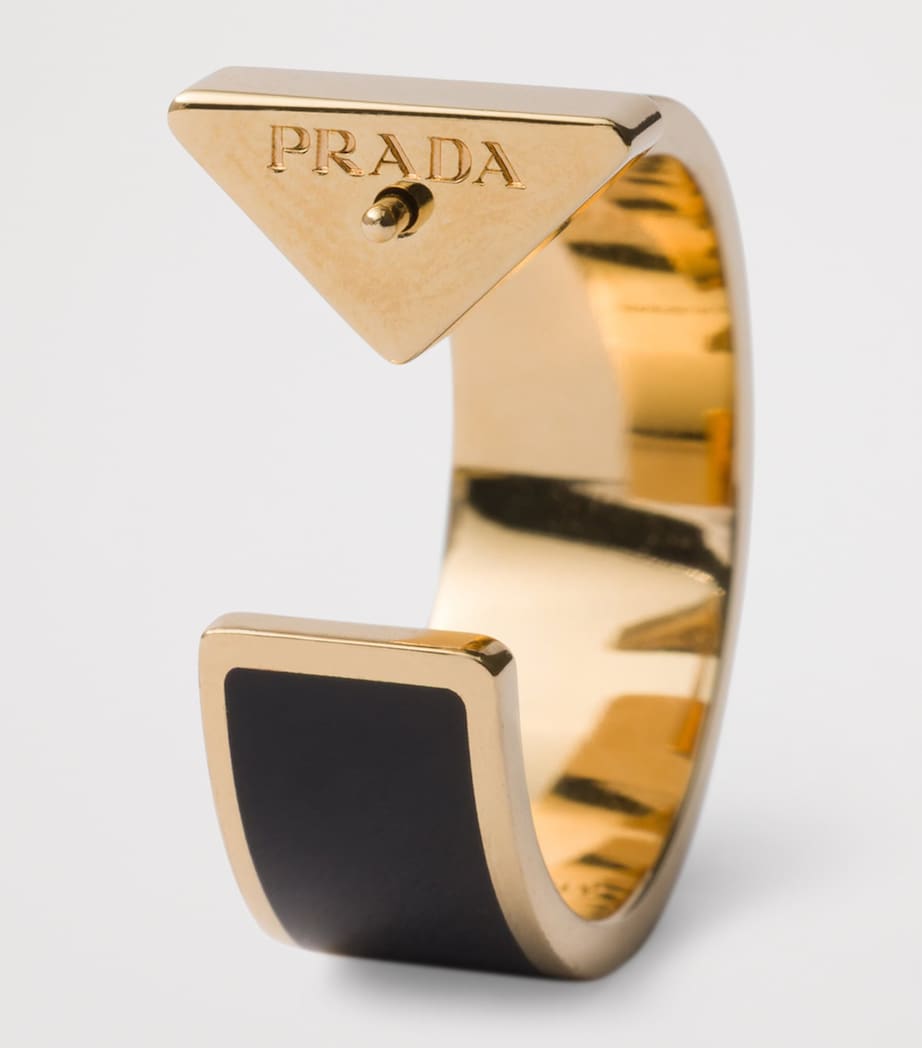 Prada Enamel Logo Hoop Earrings Image 2
