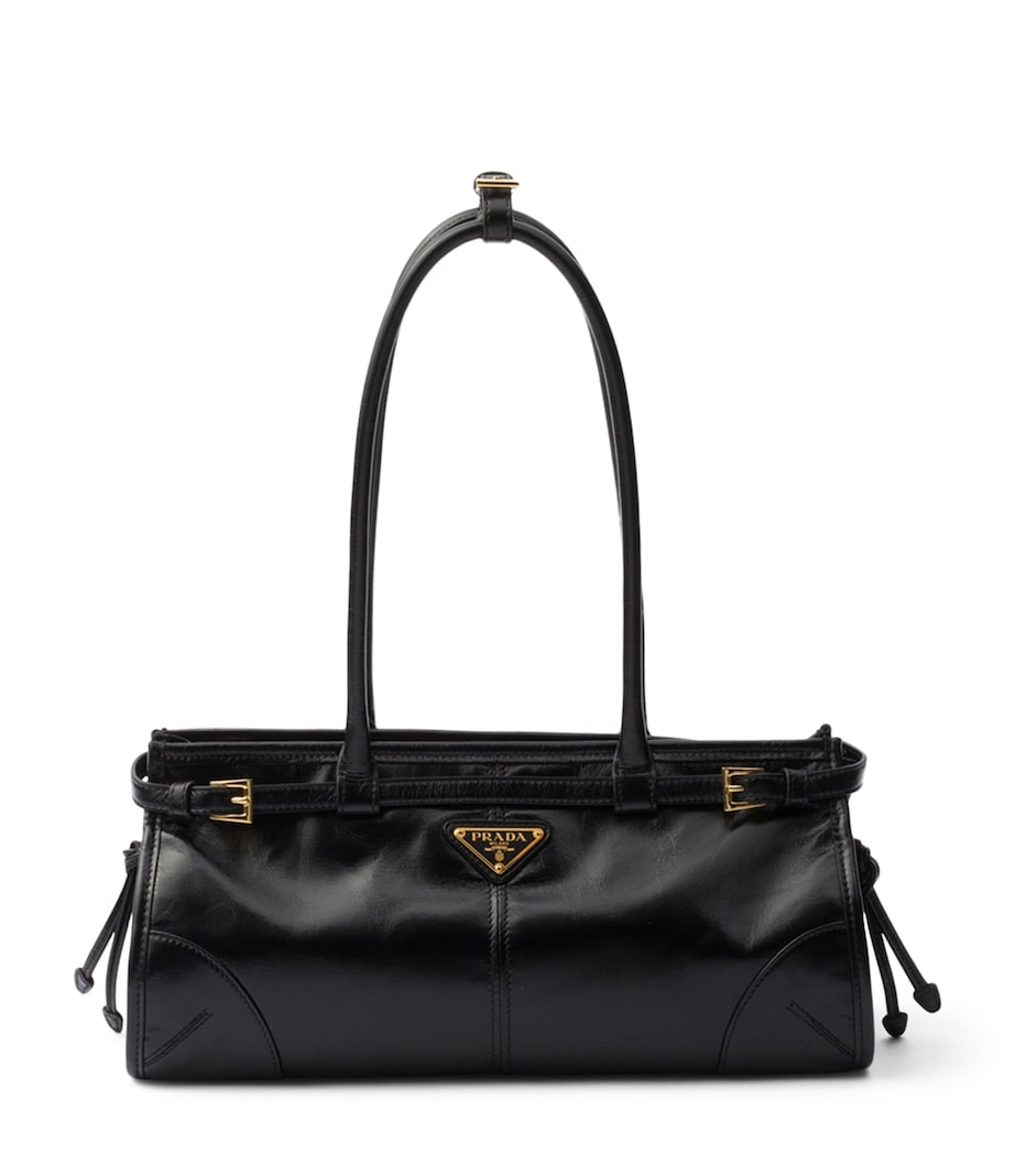 Prada Medium Leather Bonnie Shoulder Bag Black Image 1