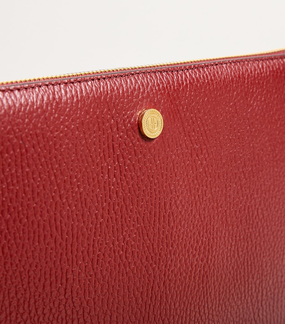 Medium Pebbled Leather Pouch BURGUNDY Image 6