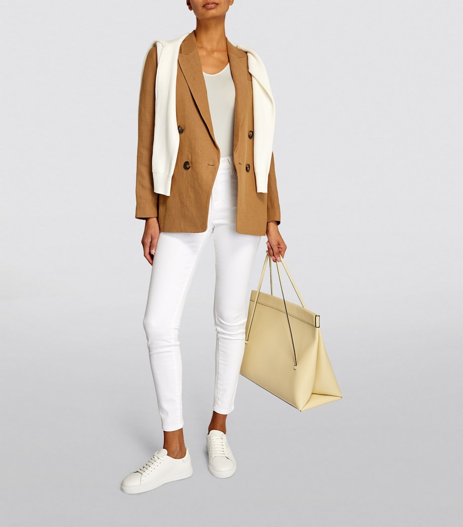 Cropped-Sleeve V-Neck Bodysuit 2179 IVORY Image 2