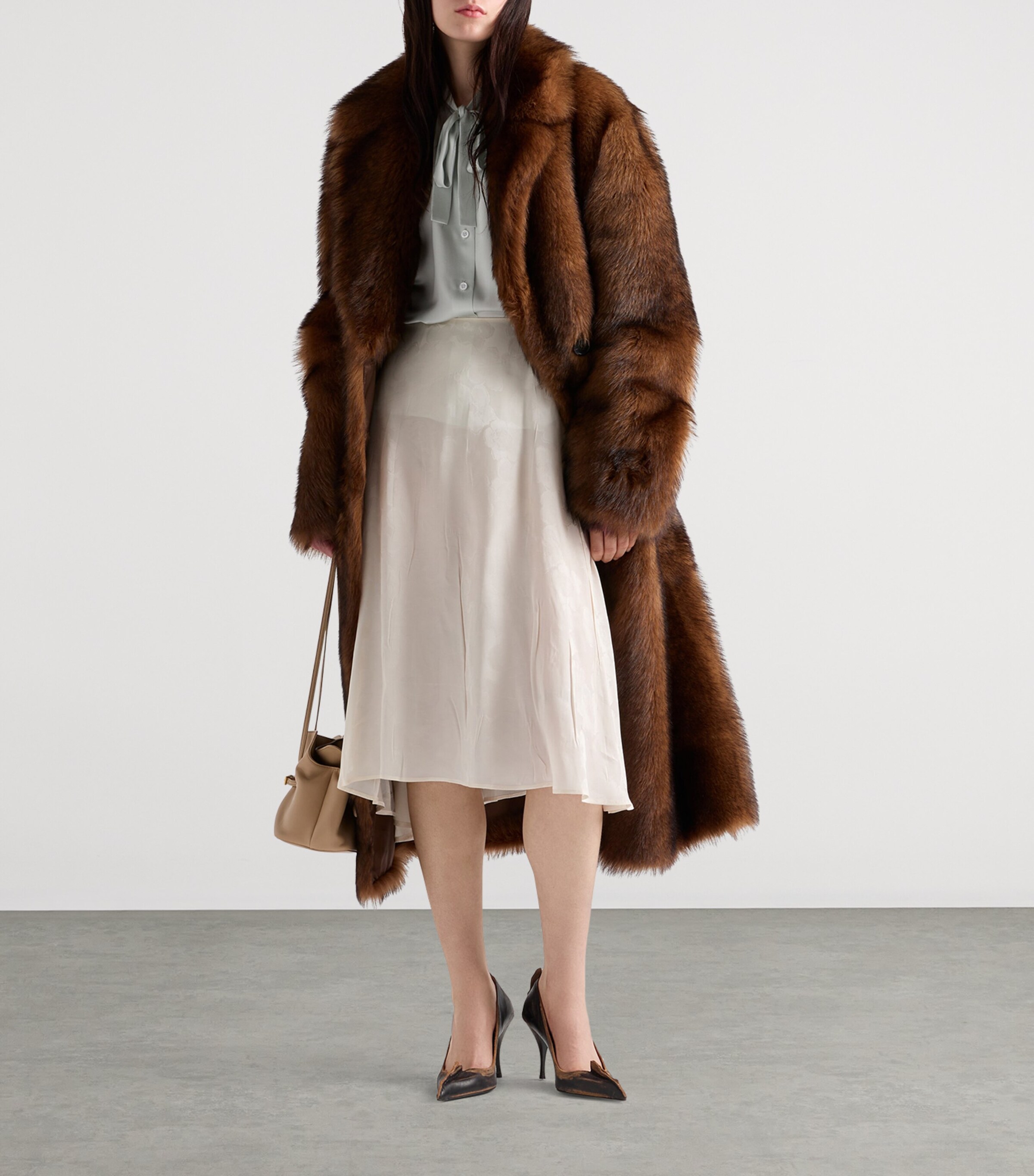 Jacquard Floral Midi Skirt F0304 Image 2