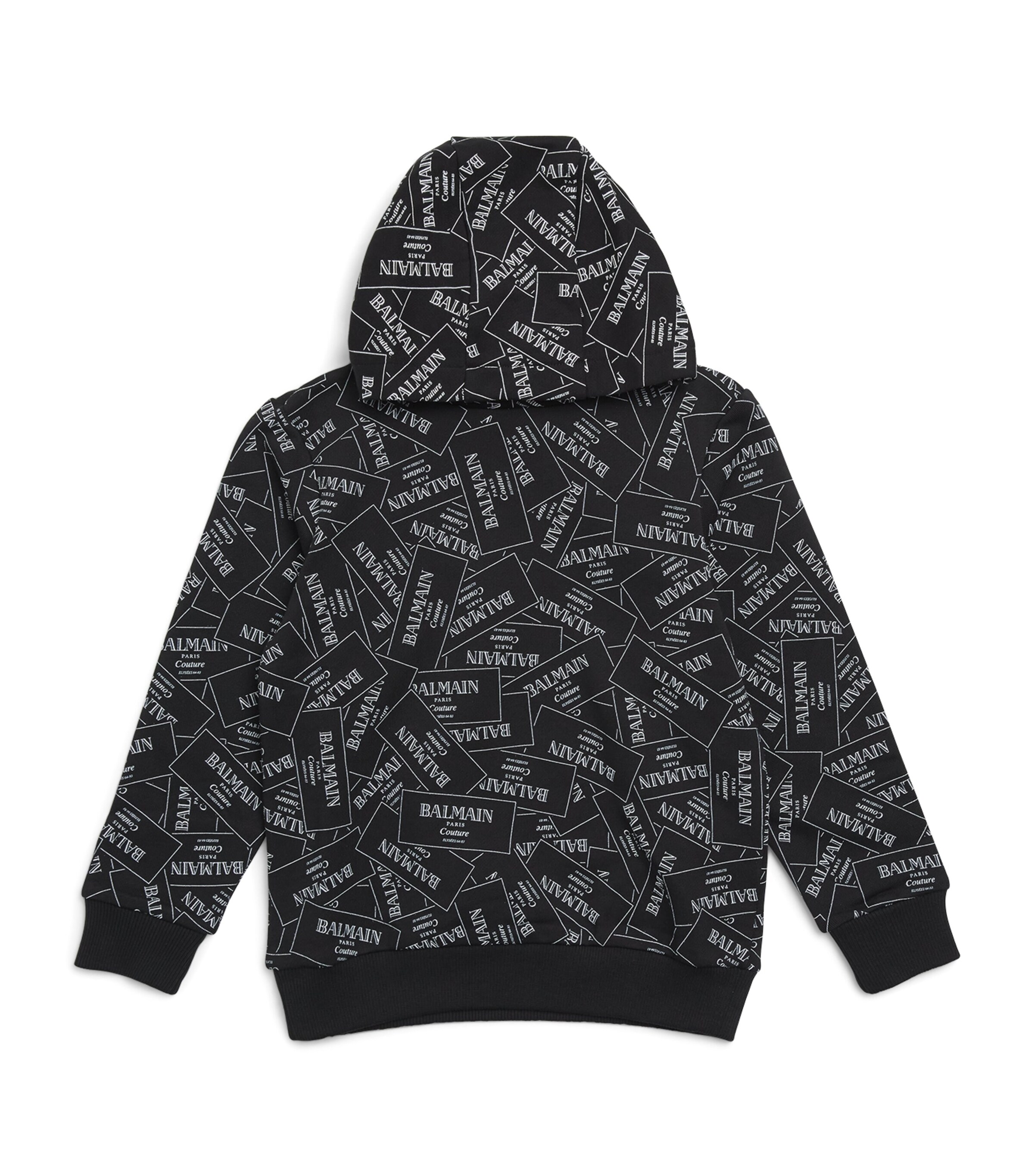 Balmain Kids Cotton Label Print Hoodie (4-14 Years) | Boys Clothing | Sweatshirts & Hoodies | Designers | Balmain | Hoodies & Sweatshirts