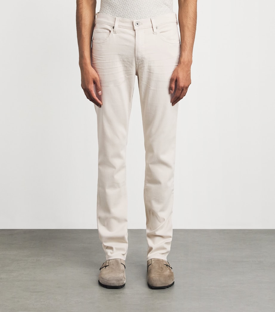 PAIGE Mens Lennox Slim Jeans Sea Shell Image 4