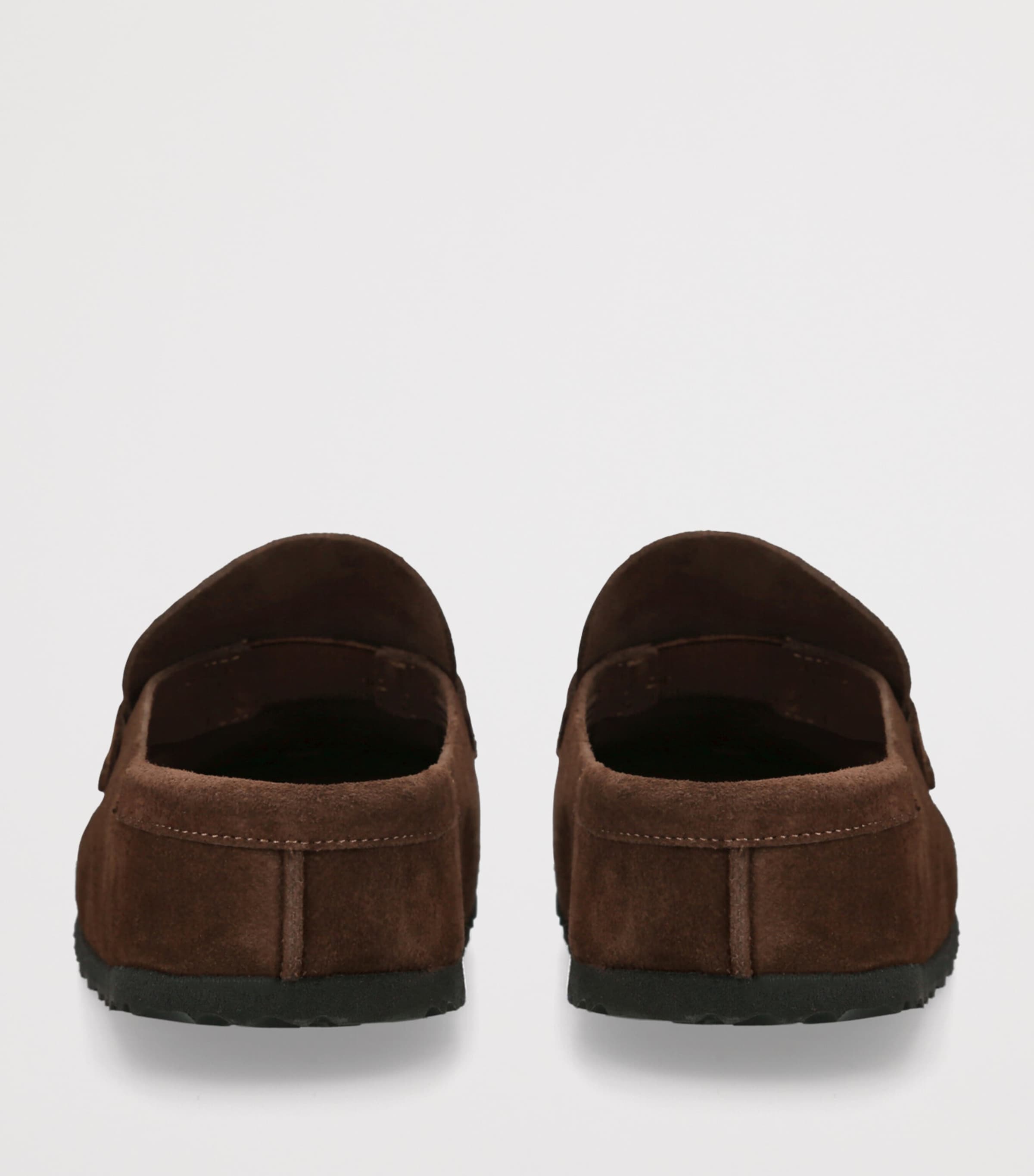 Birkenstock Suede Naples Wrapped Clogs Dark Brown Image 2