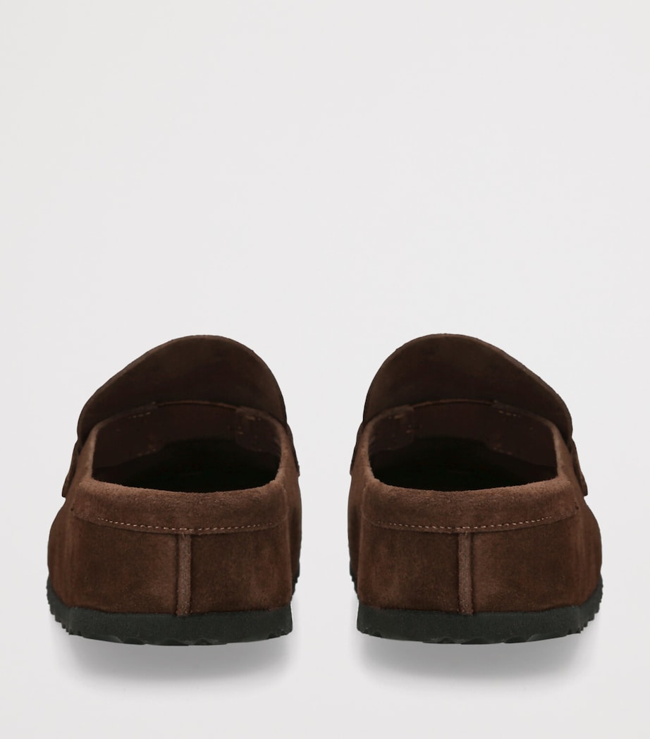 Birkenstock Suede Naples Wrapped Clogs Dark Brown Image 2