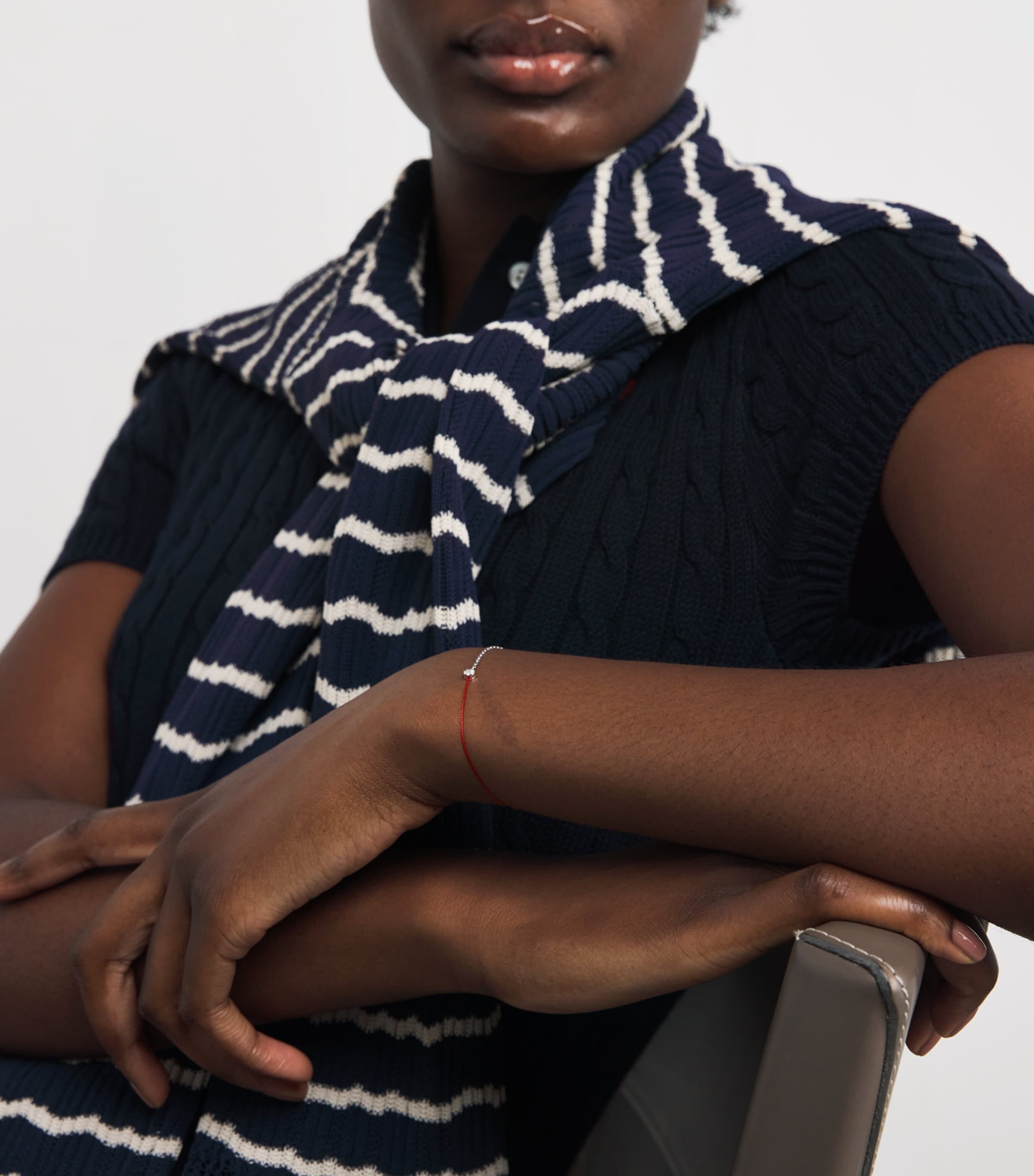 20th Anniversary Two-Tone Gold and Diamond Thread Bracelet RED Image 2