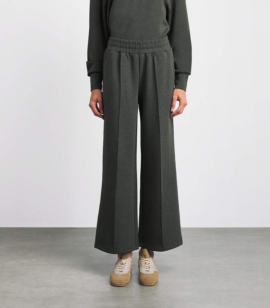Varley Womens DoubleSoft Wide-Leg Sweatpants Olive Marl Image 4