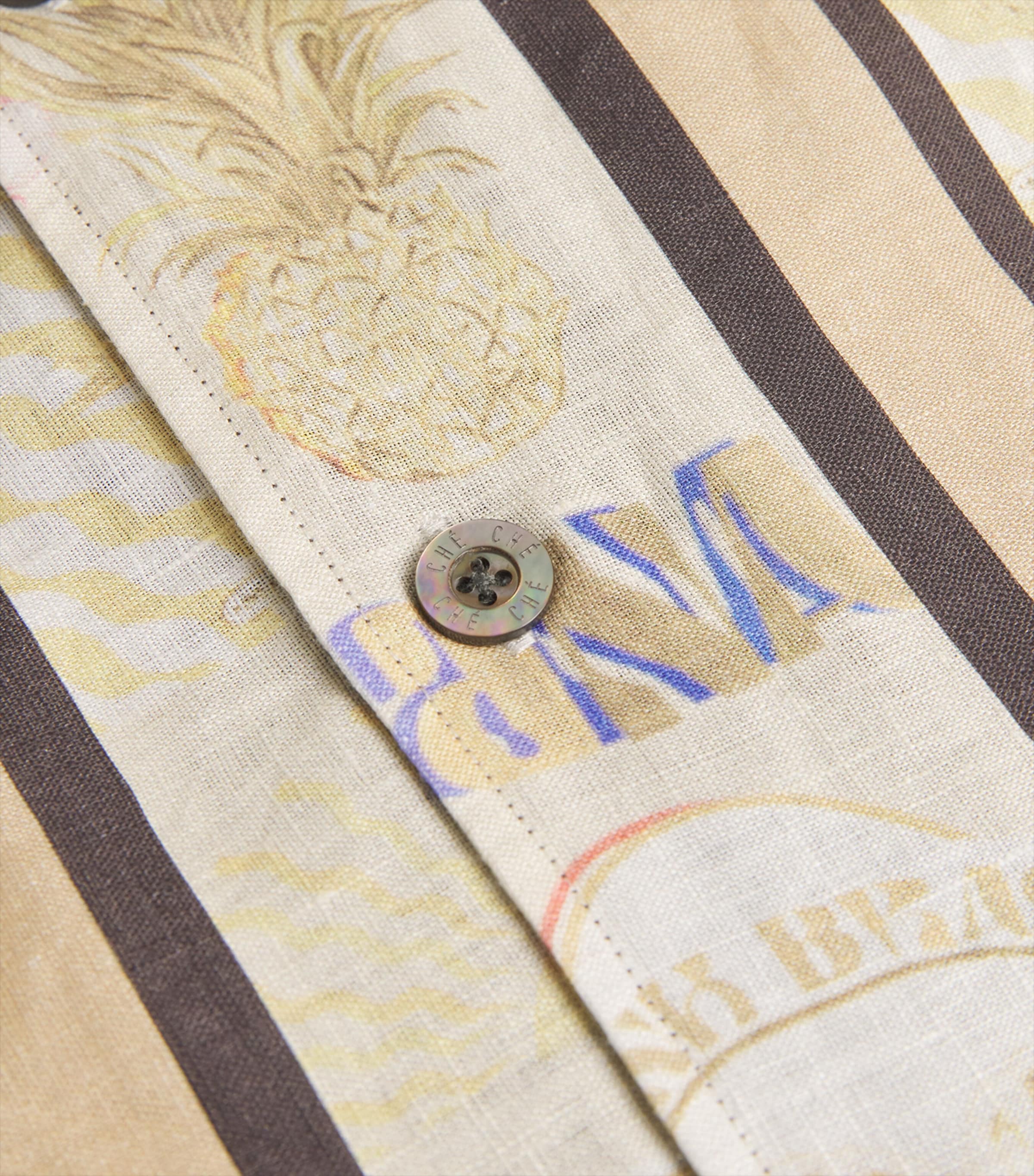 CHÉ Mens Linen Monte Cristo Shirt Ecru Image 6