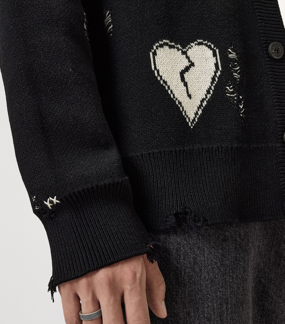 Organic Cotton Caledon Cardigan BLACK/CHALK WHITE Image 8