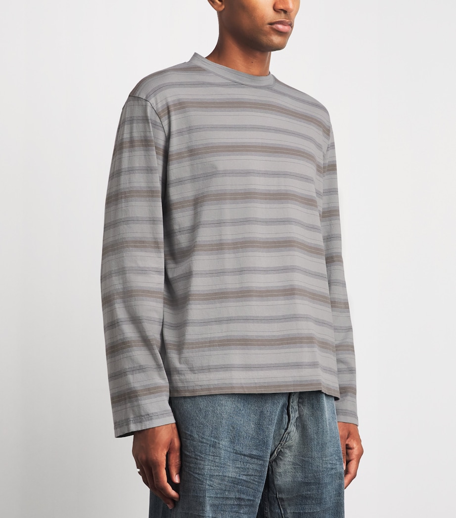 Our Legacy Mens Cotton Stripe Box Long-Sleeve T-Shirt Specture Stripe Image 4
