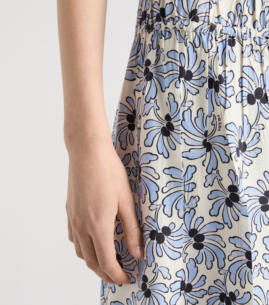 Prada Womens Floral Midi Dress Image 6