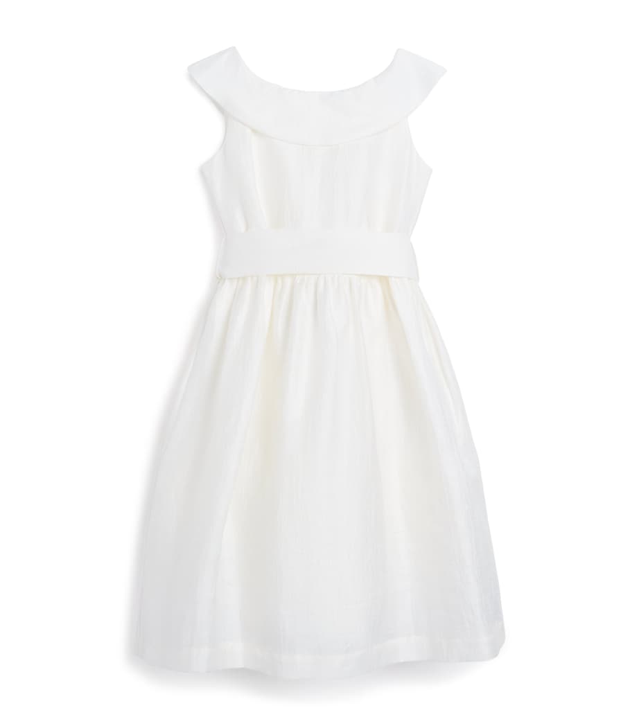 Linen-Blend Bow-Belt Dress (4-12 Years) 1010 MILK/MILK Image 1