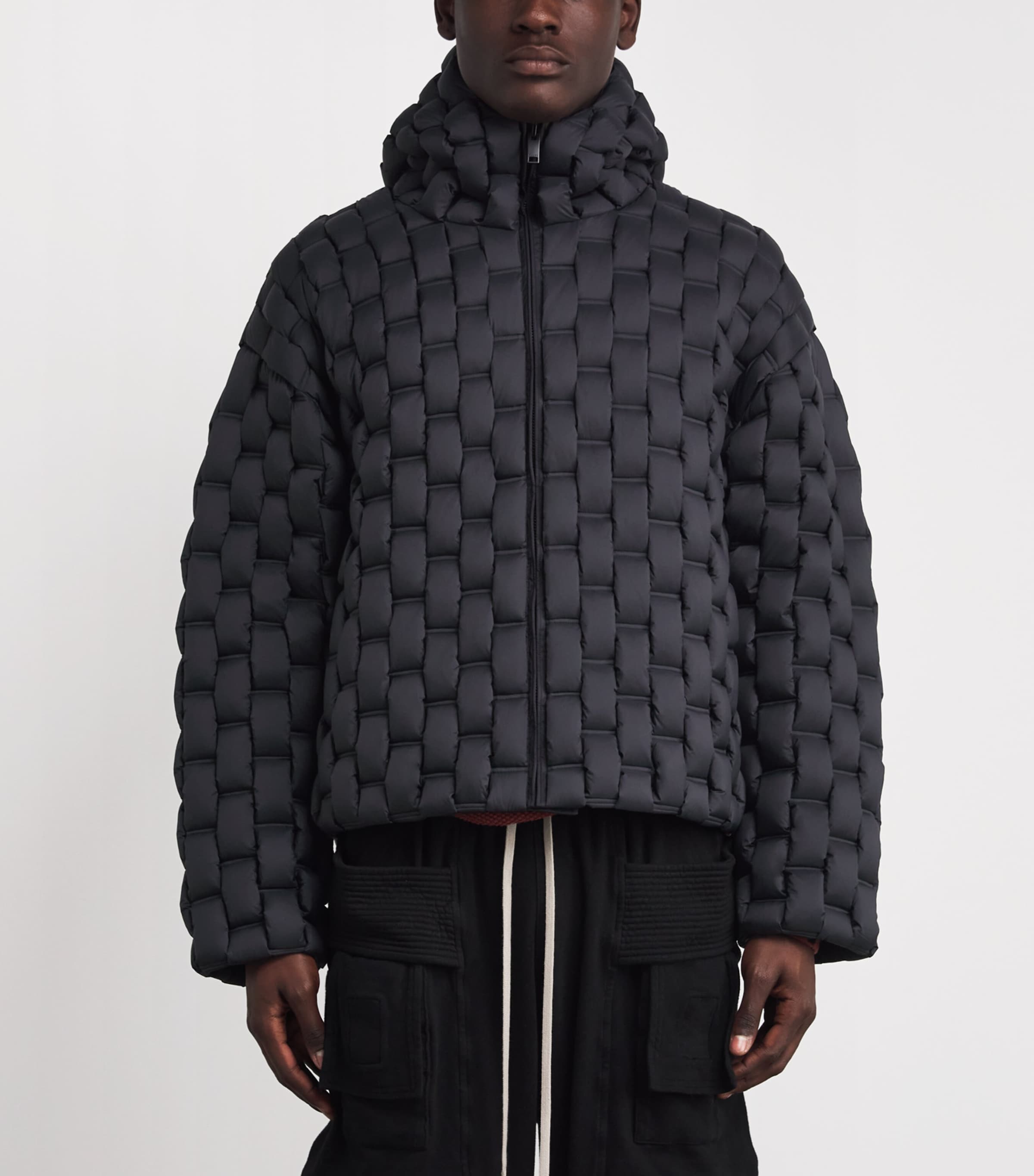 3D Down-Filled Woven Puffer Jacket 19 BLACK Image 3