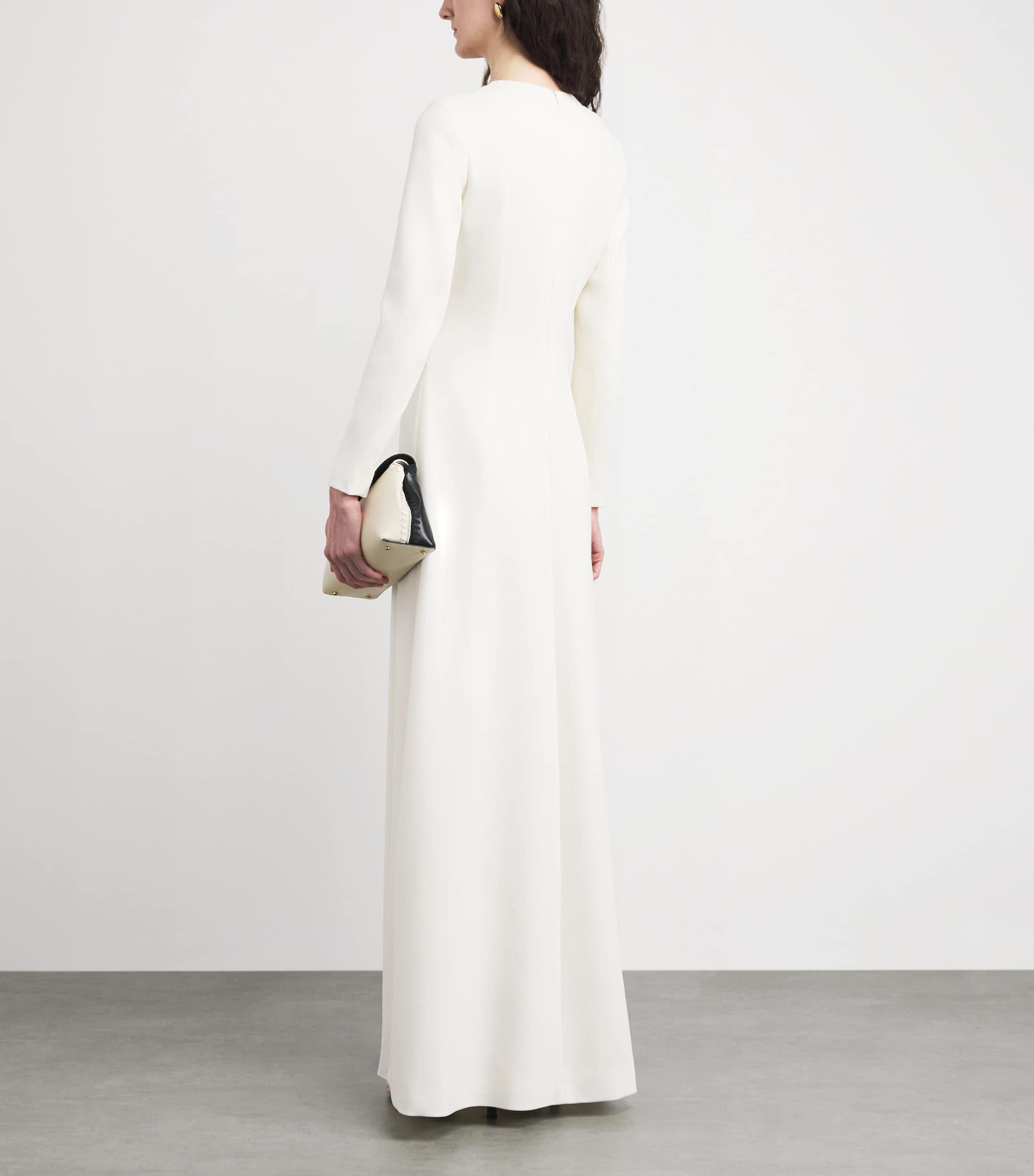 Emilia Wickstead Womens Wool Crepe Aleska Maxi Dress Ivory Image 4