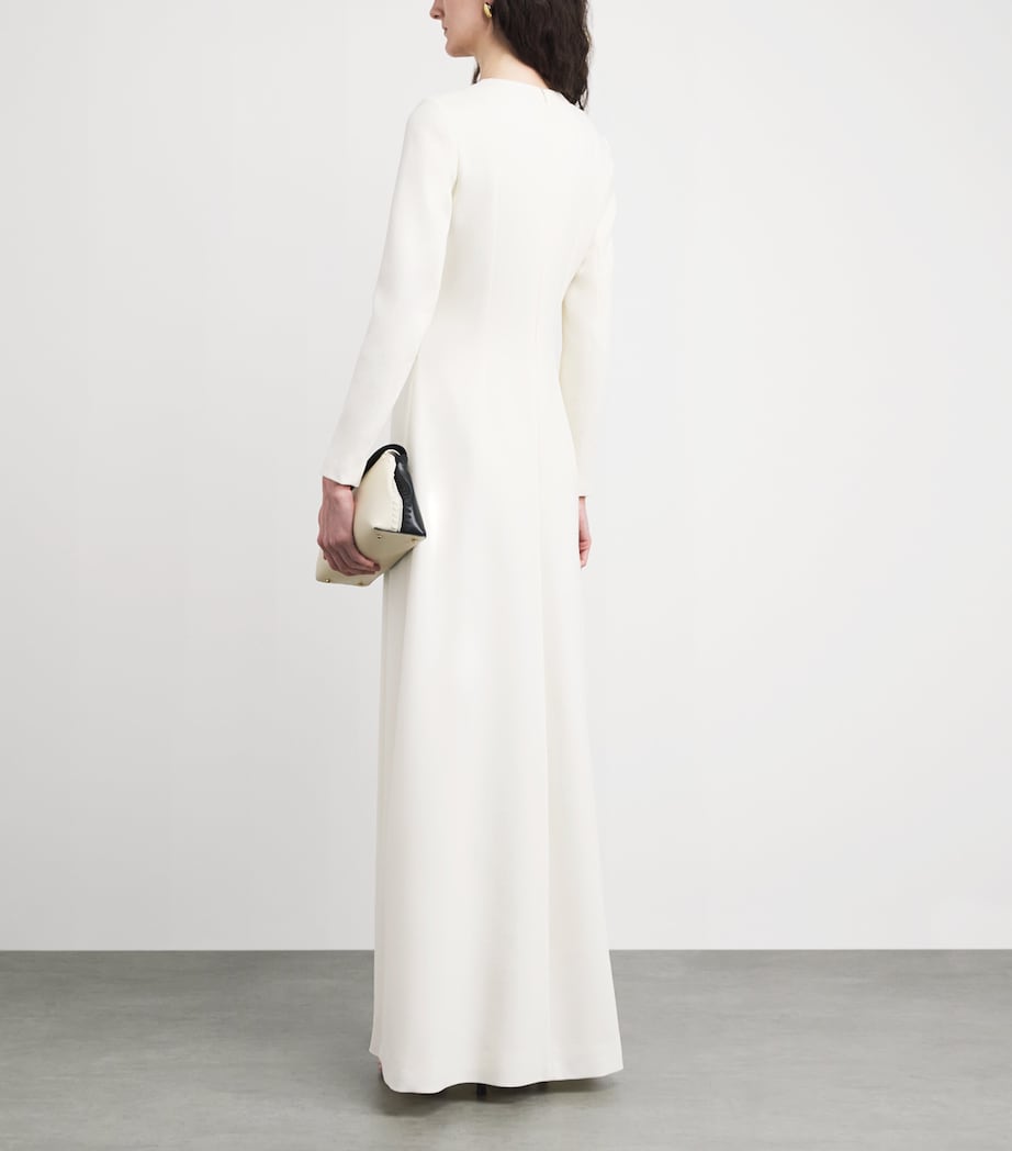 Emilia Wickstead Womens Wool Crepe Aleska Maxi Dress Ivory Image 4