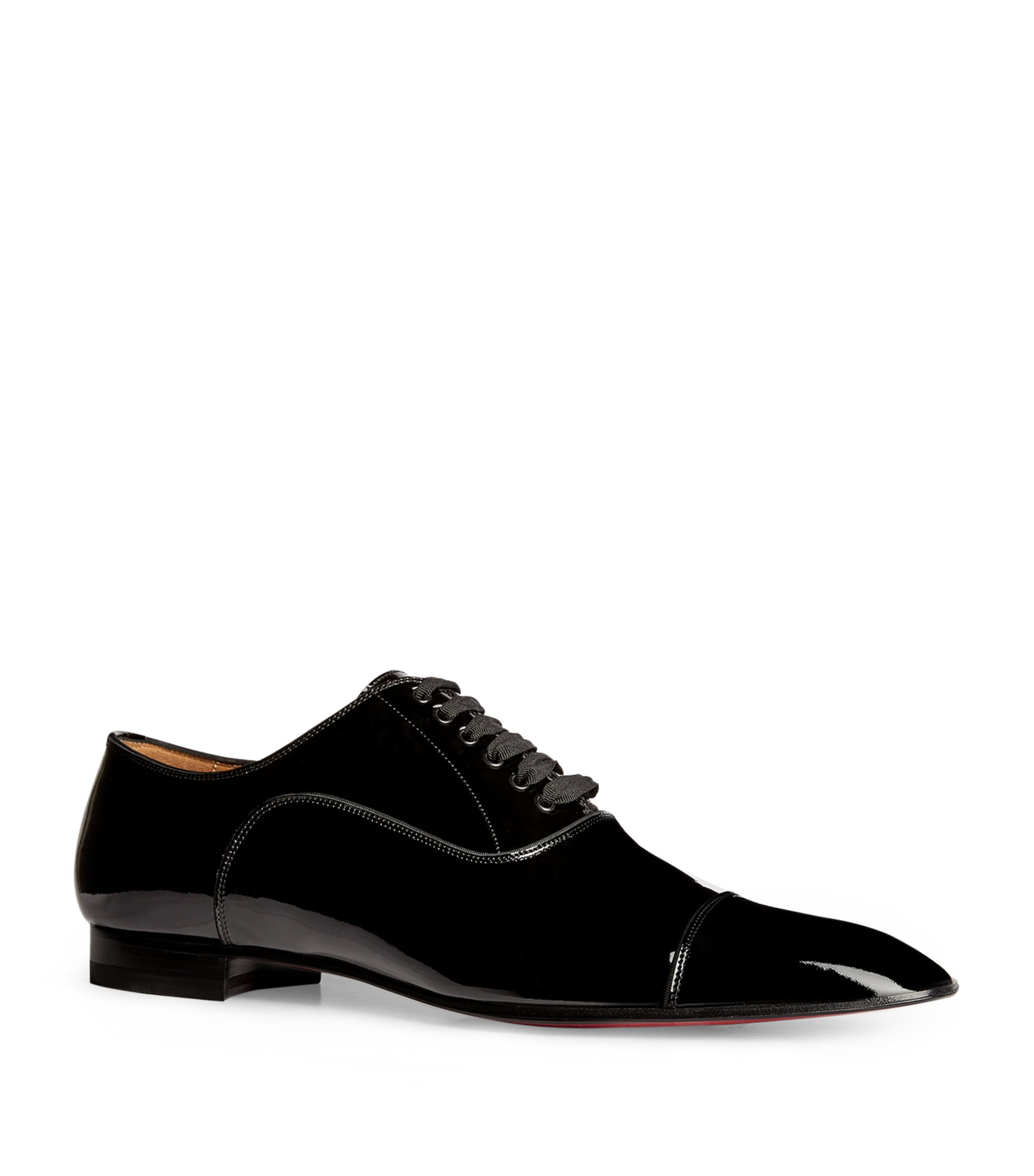 Christian Louboutin Greggo Patent-leather Oxford Shoes In Black