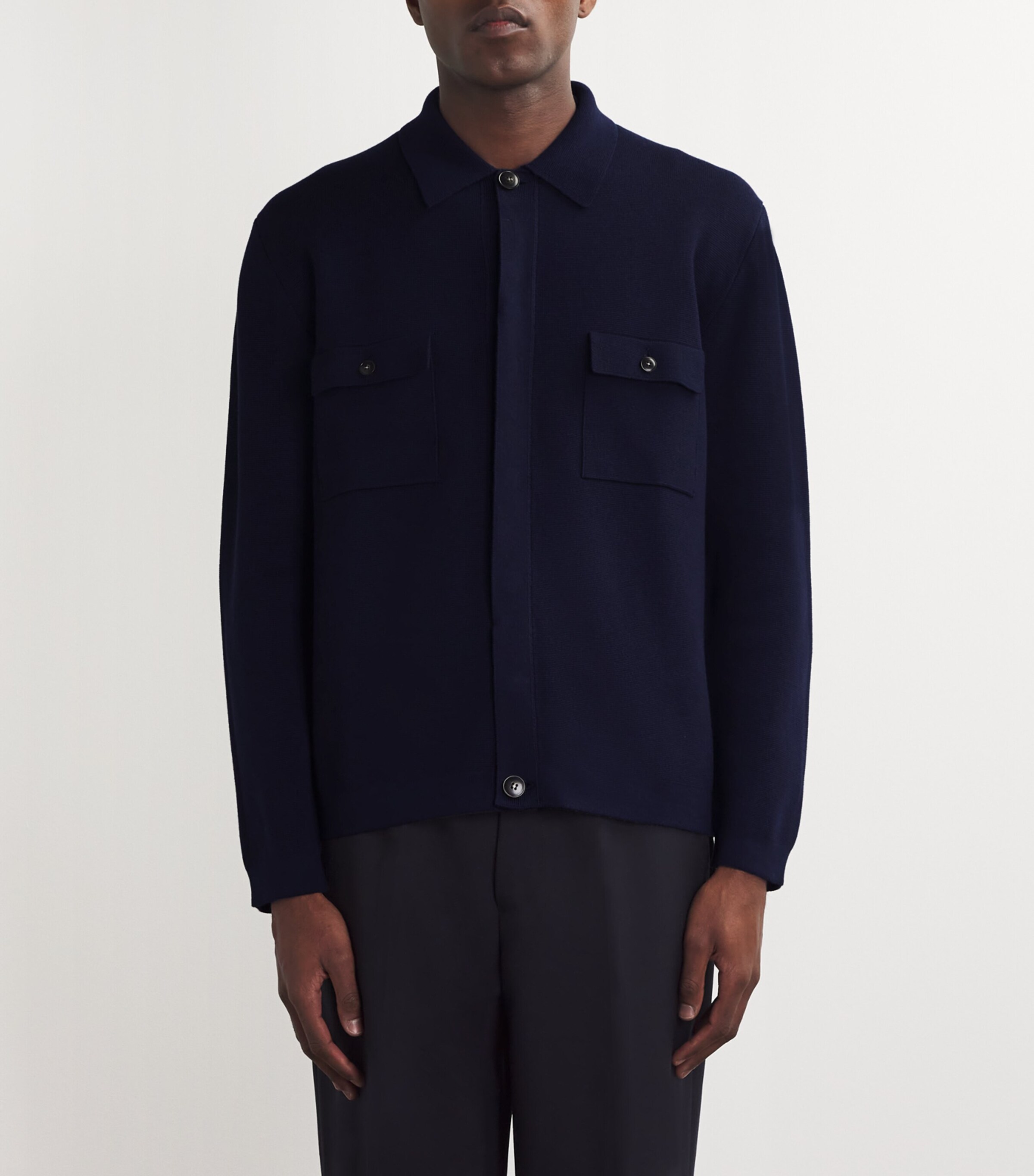 Canali Mens Cotton-Blend Overshirt Image 3