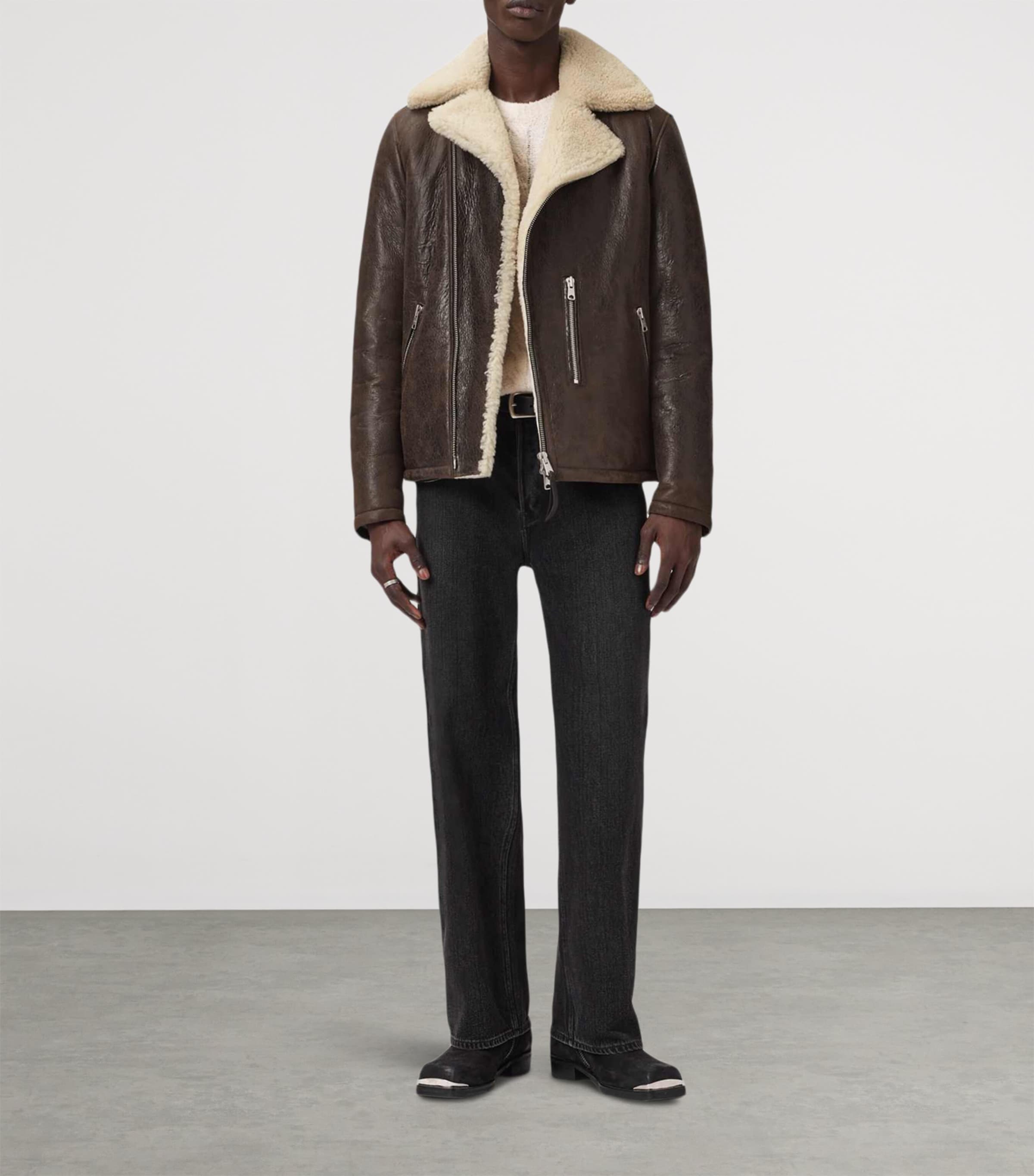 Leather Xylon Biker Jacket BARKWOOD BROWN Image 2