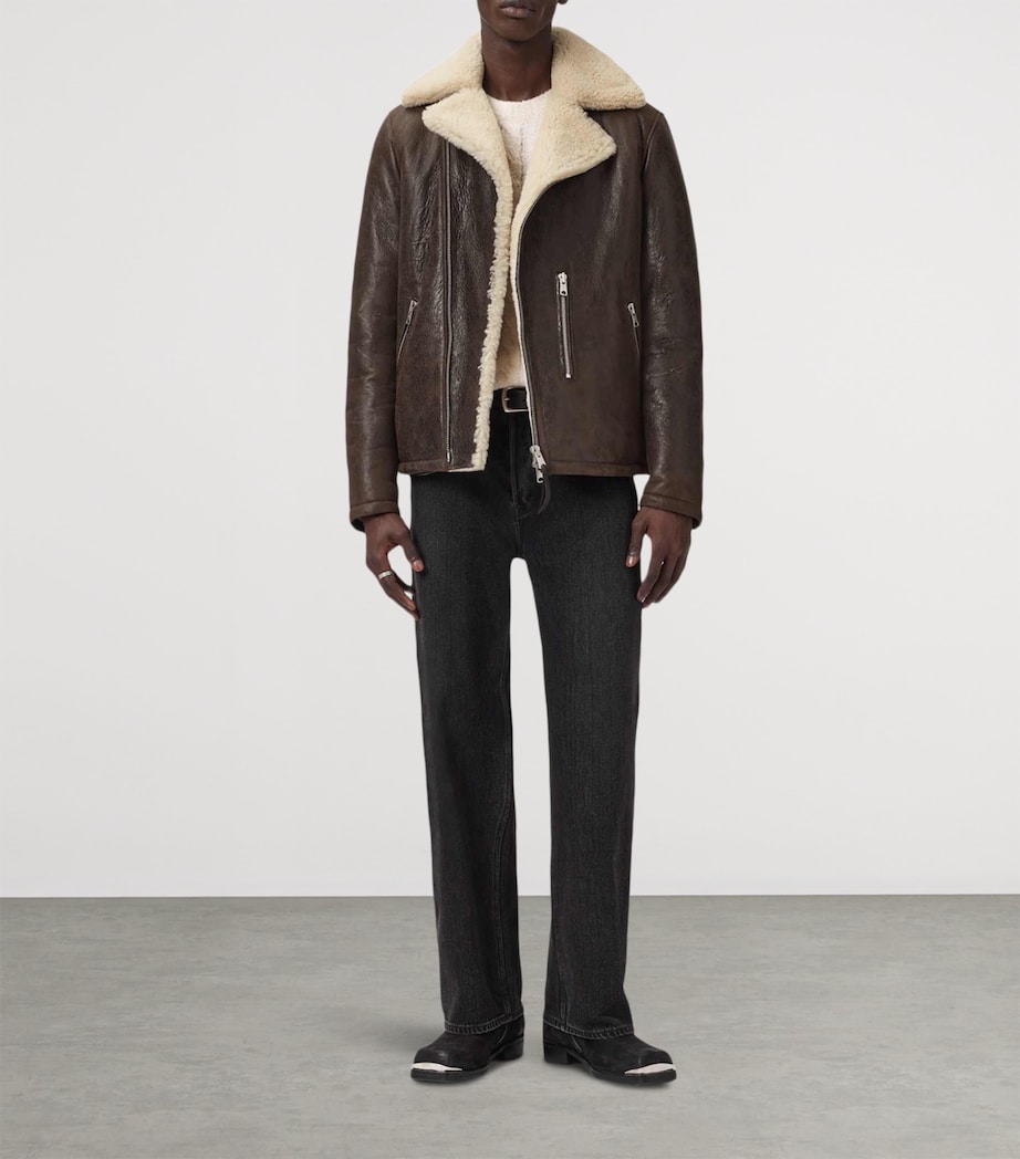 Leather Xylon Biker Jacket BARKWOOD BROWN Image 2