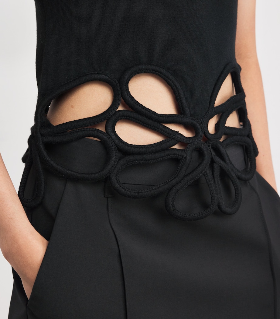 Knitted Eres Crop Top BLACK Image 6