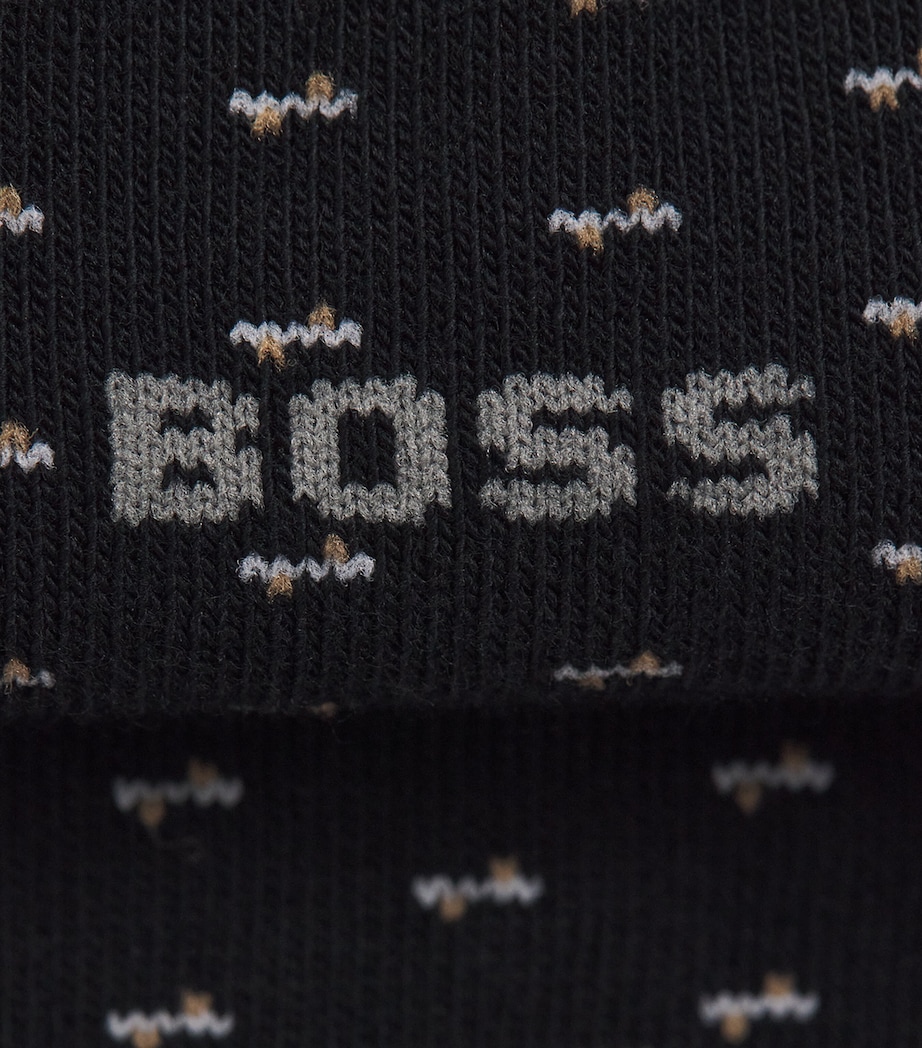 BOSS Mens Logo Socks (Pack of 2) Black Image 2