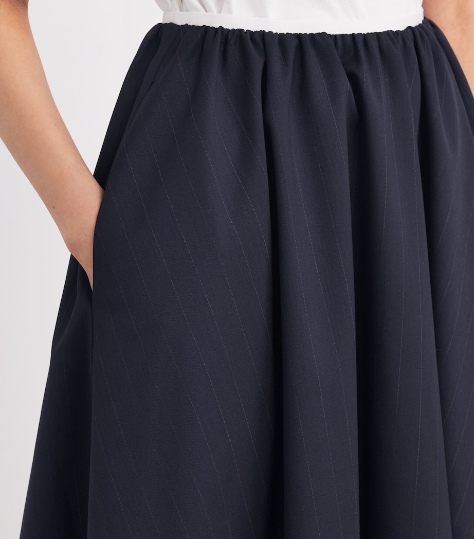Wool-Blend Pleated Midi Skirt NAVY Image 6