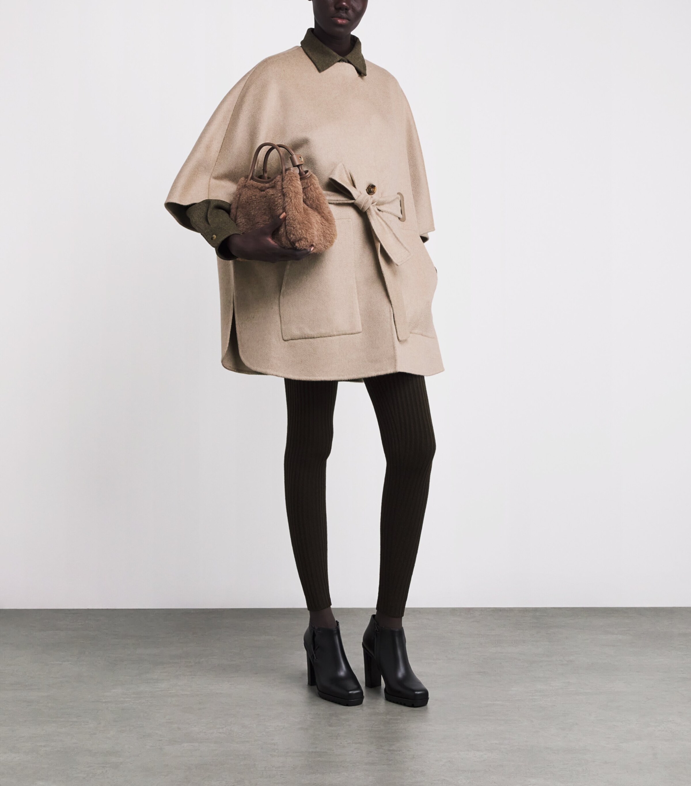 Cashmere Belted Cape BEIGE Image 2