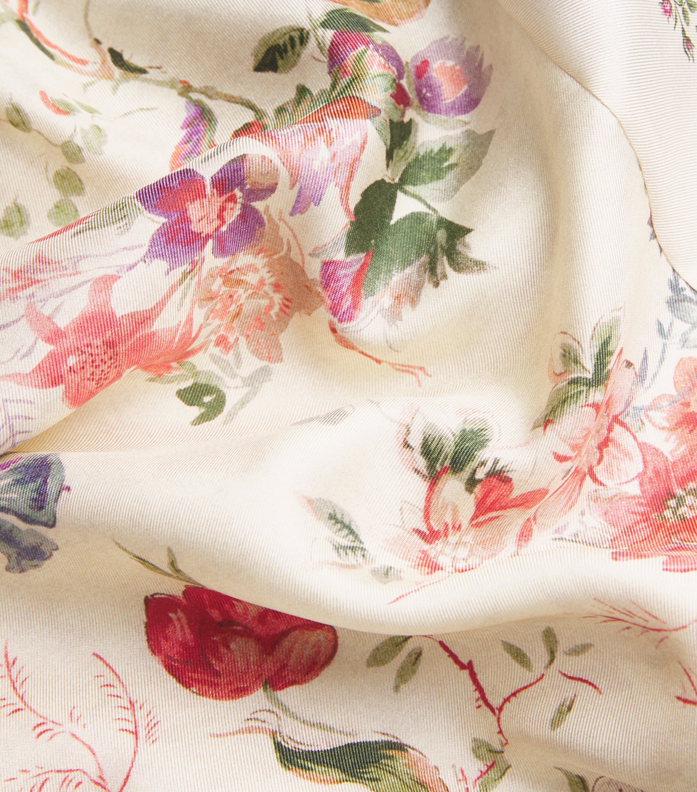 Silk Print Midi Wrap Skirt IVORY Image 4