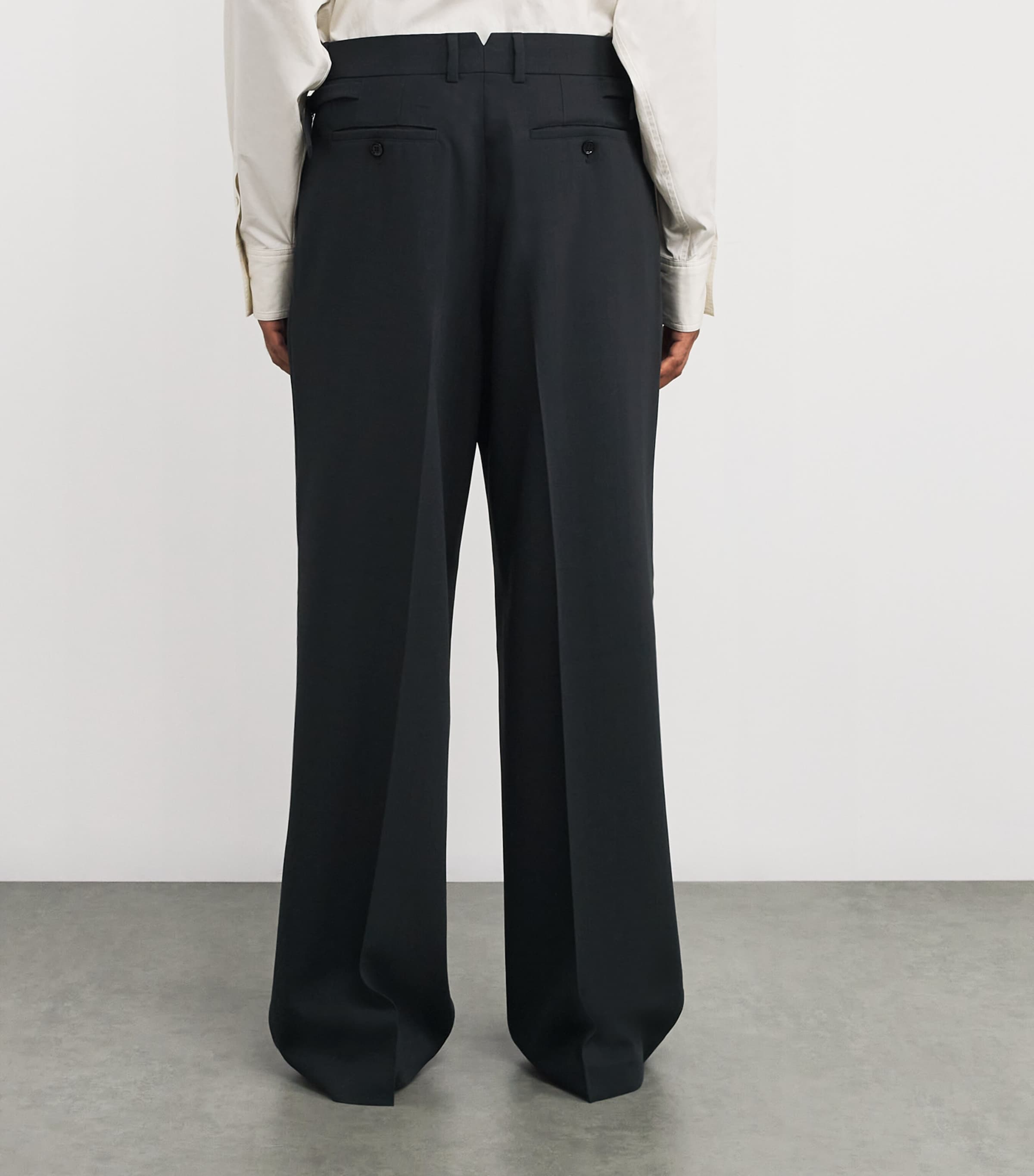 パンツ Ami Paris wide leg trousers AMI PARIS - TAUPE WOOL AND VISCOSE WIDE-LEG TROUSERS – LE