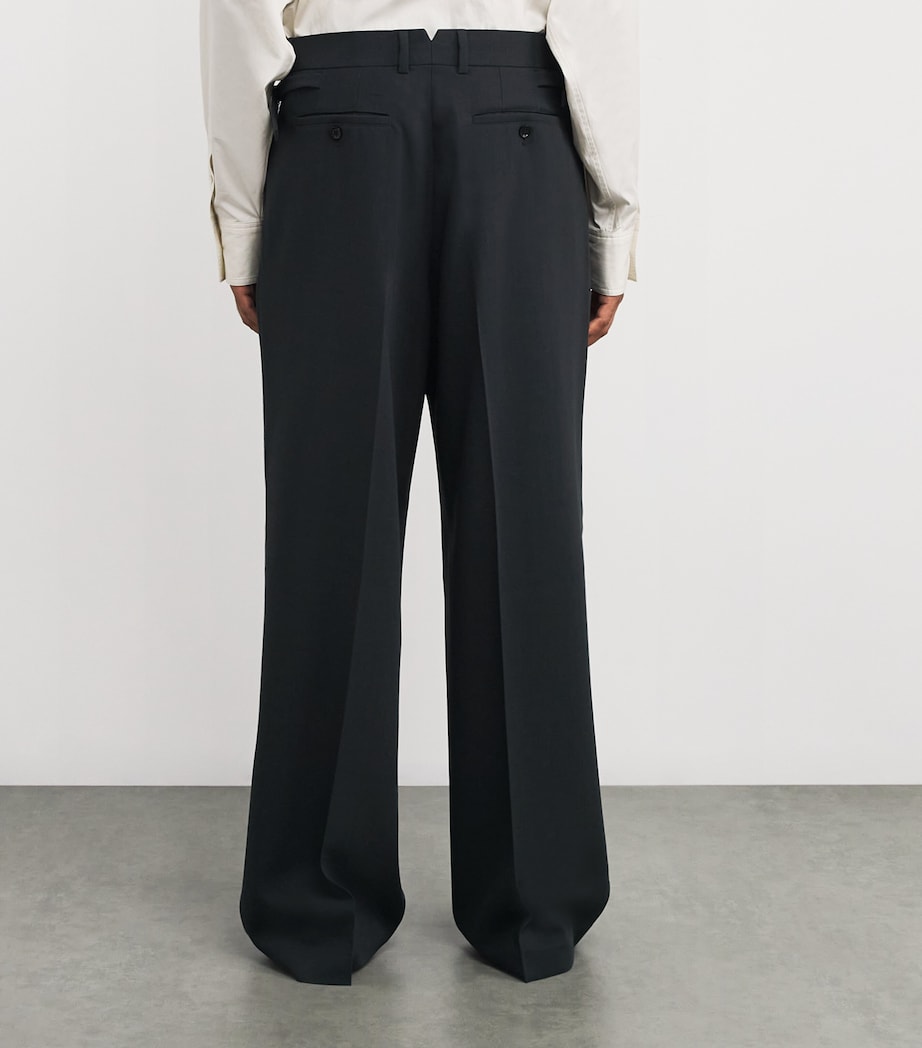 Virgin Wool Wide-Leg Trousers 020 - ANTHRACITE Image 4