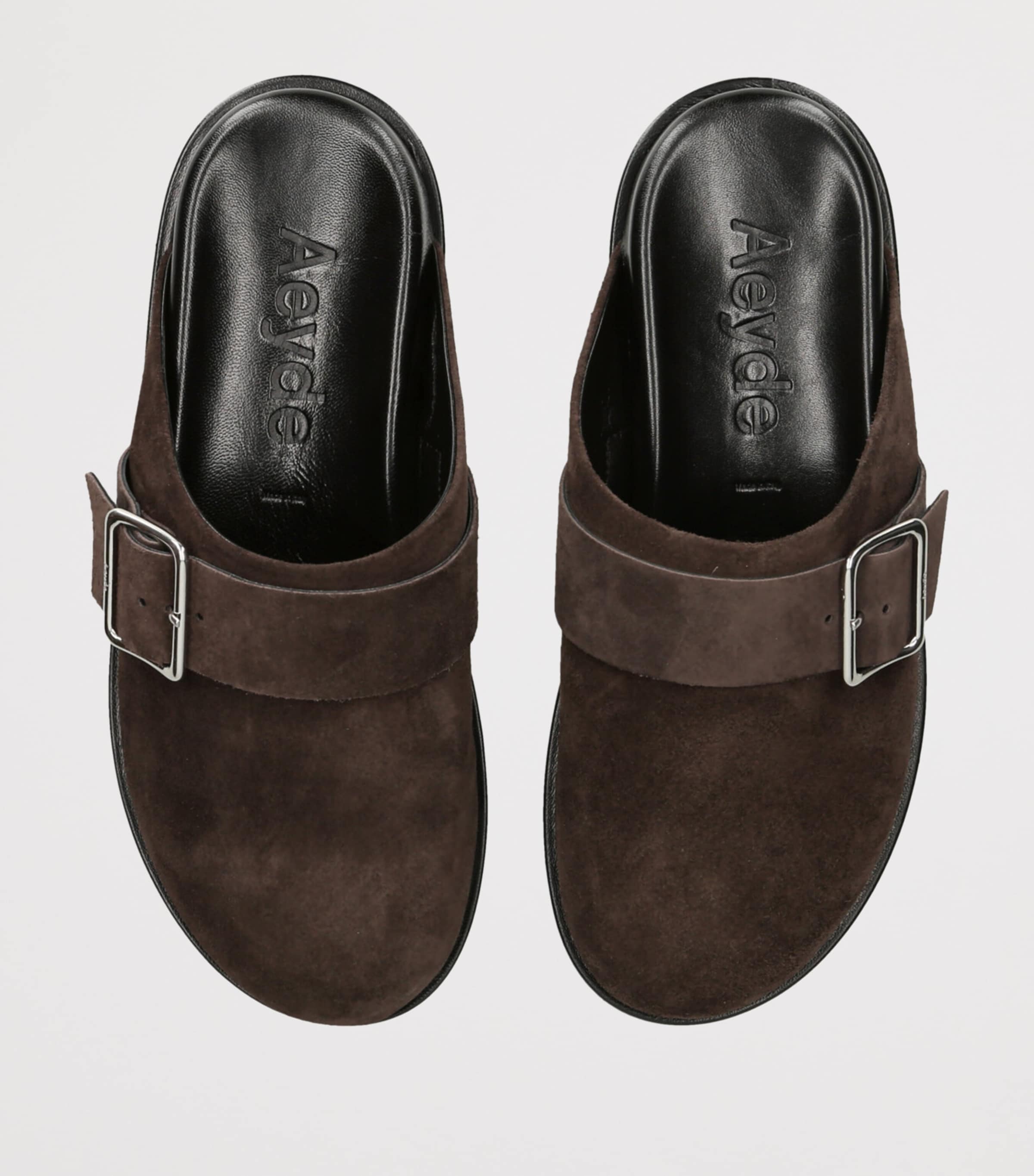 Suede Finja Mules DARK BROWN Image 4