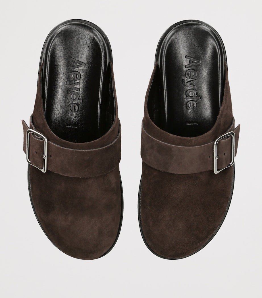 Suede Finja Mules DARK BROWN Image 4