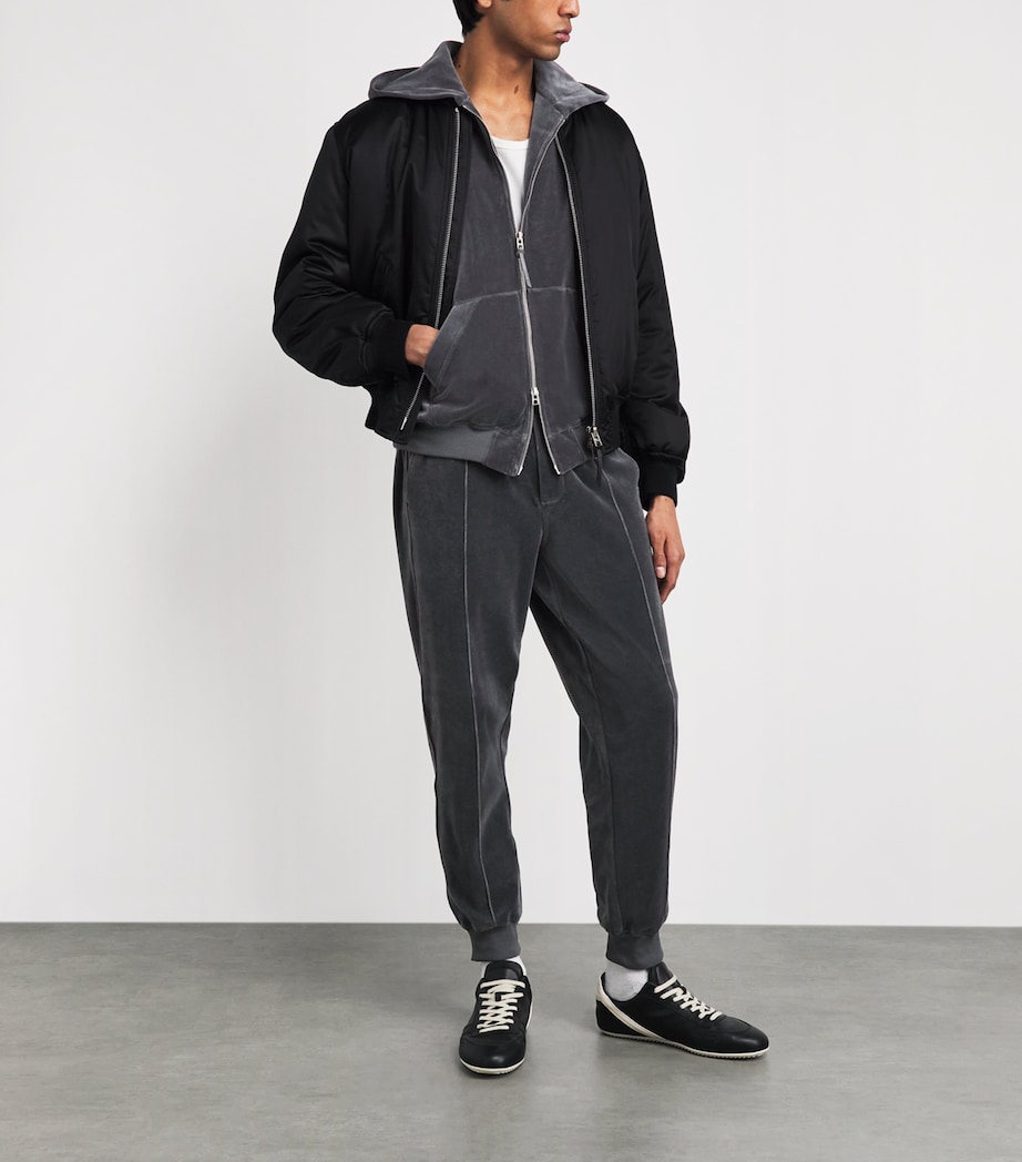 TOM FORD Mens Velour Zip-Up Hoodie Tav Image 2