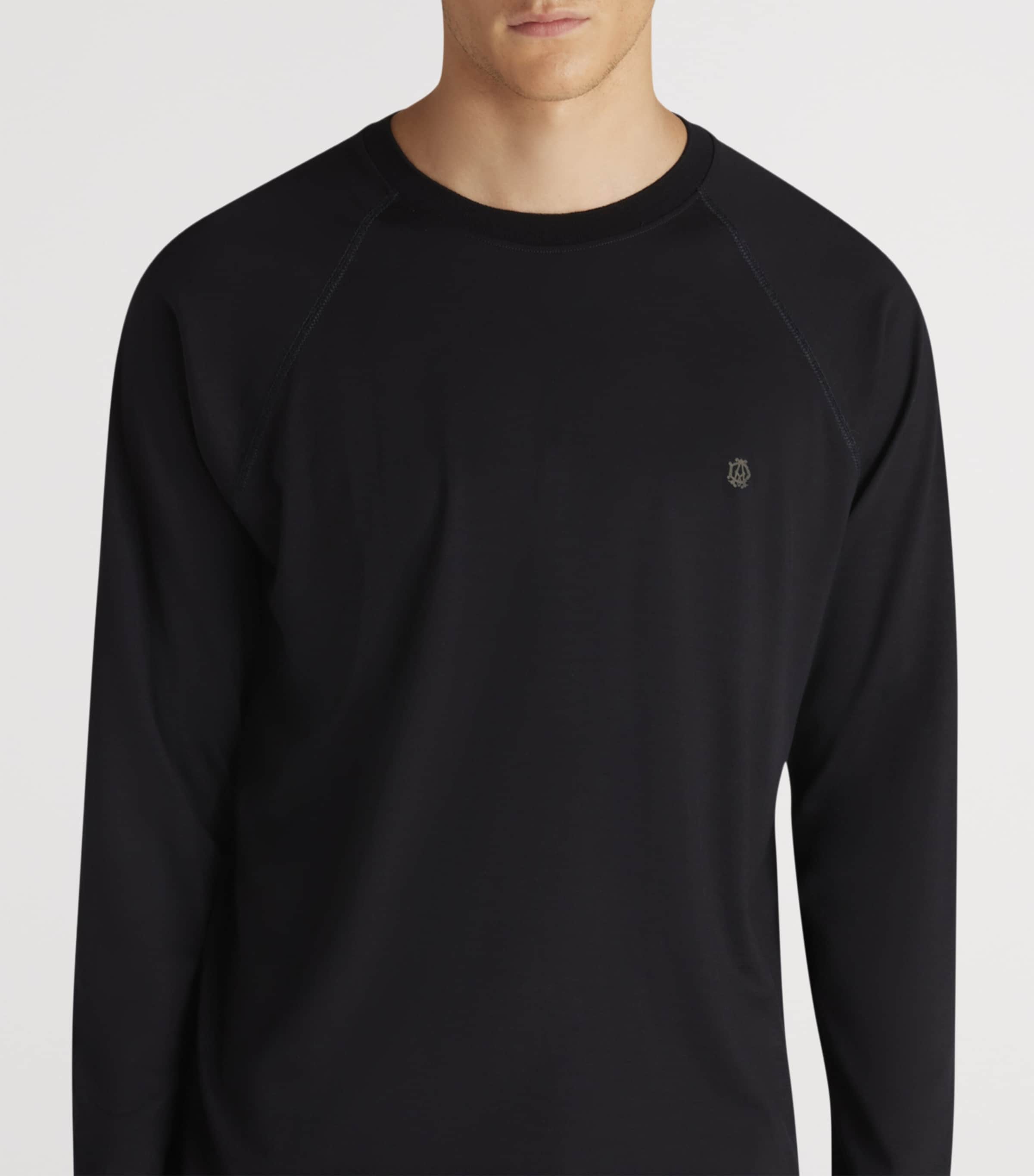 Dunhill Mens Wool Athluxury Long-Sleeve T-Shirt Navy Image 4