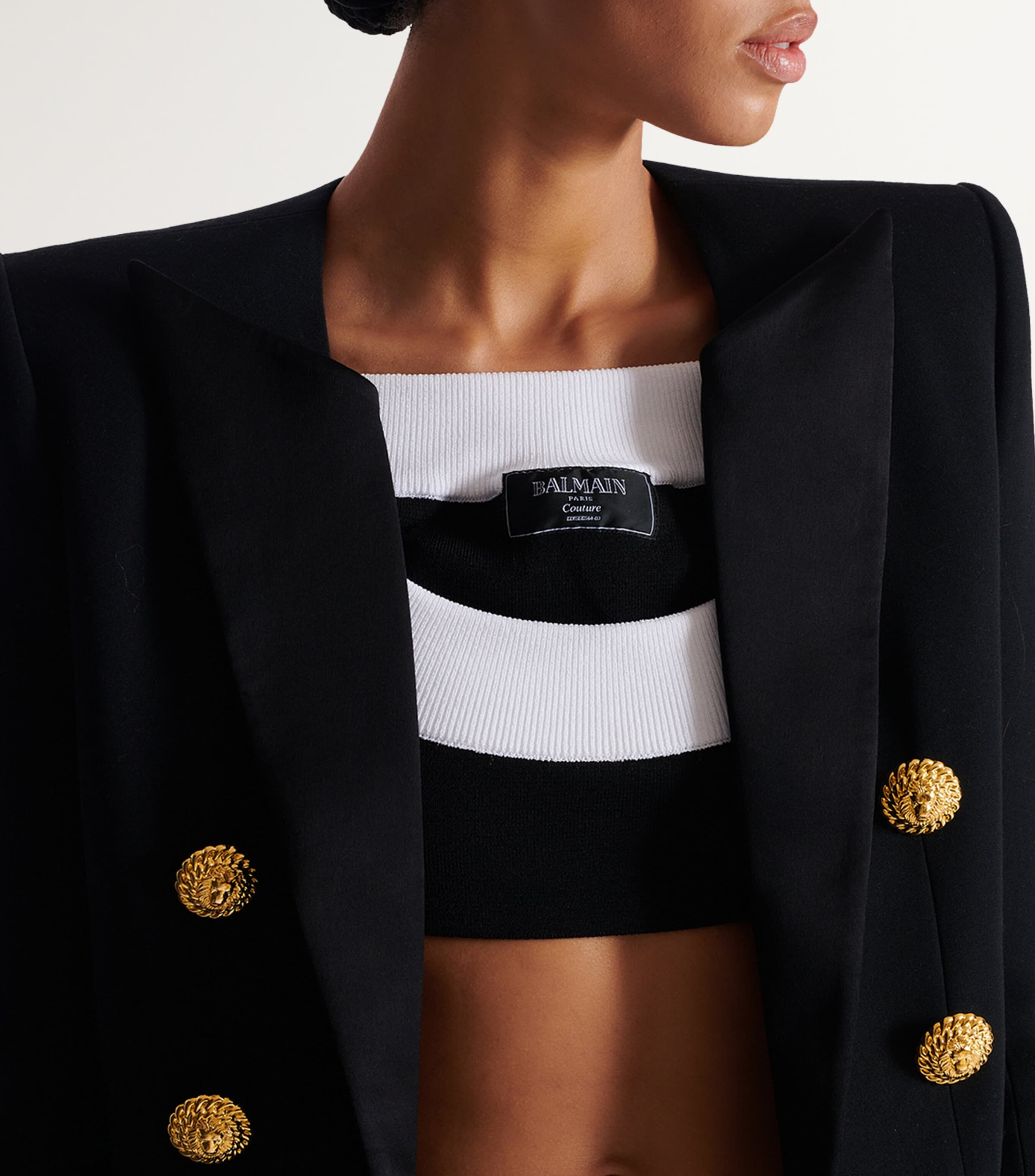 Wool Grain De Poudre Cropped Jacket 0PA NOIR Image 5