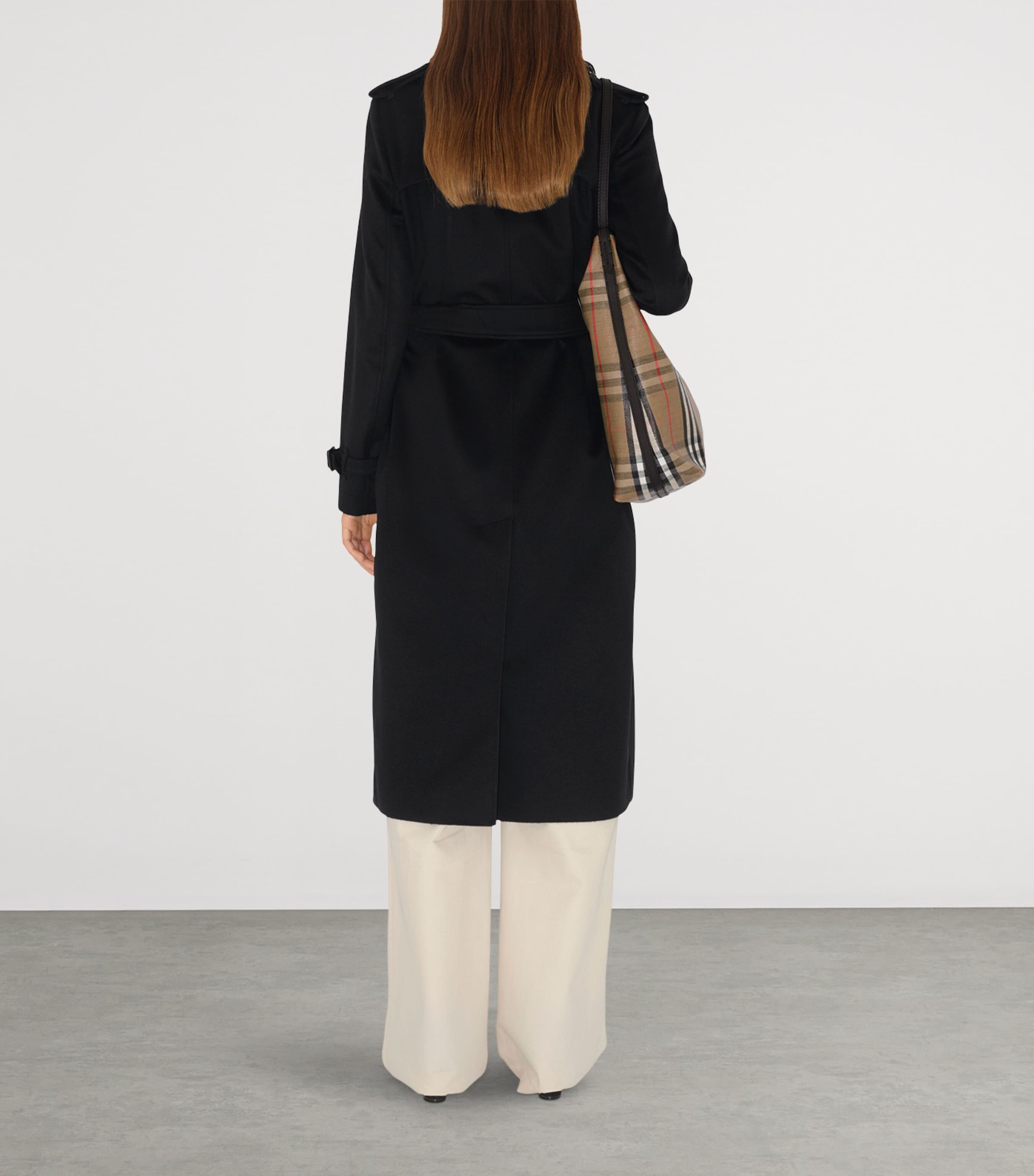 Cashmere Long Kensington Heritage Trench Coat BLACK Image 5