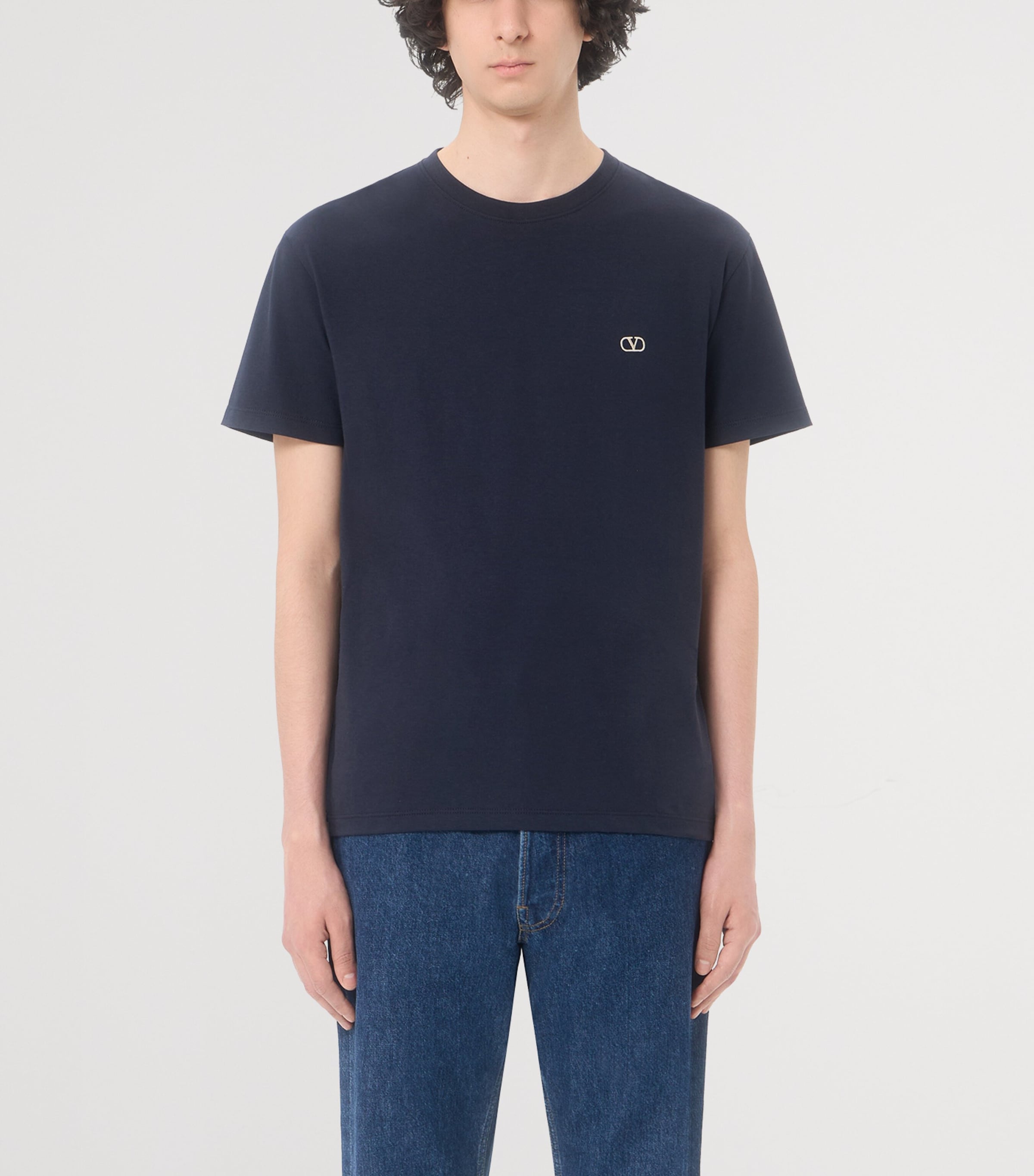 Valentino Mens Cotton VLogo T-Shirt Image 3