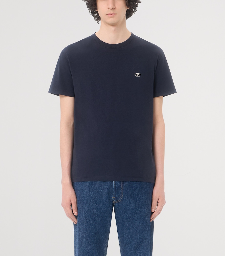 Valentino Mens Cotton VLogo T-Shirt Image 3