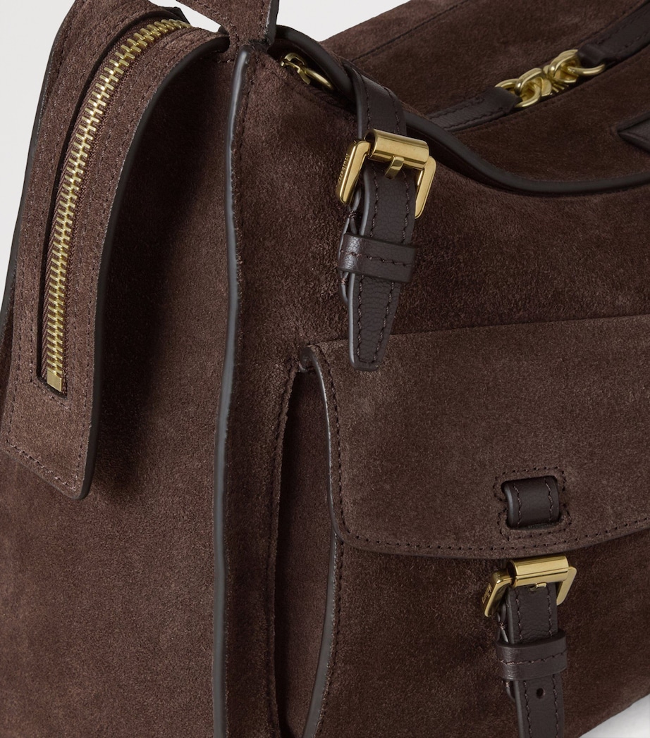 Suede Roxanne Shoulder Bag CHOCOLATE Image 6