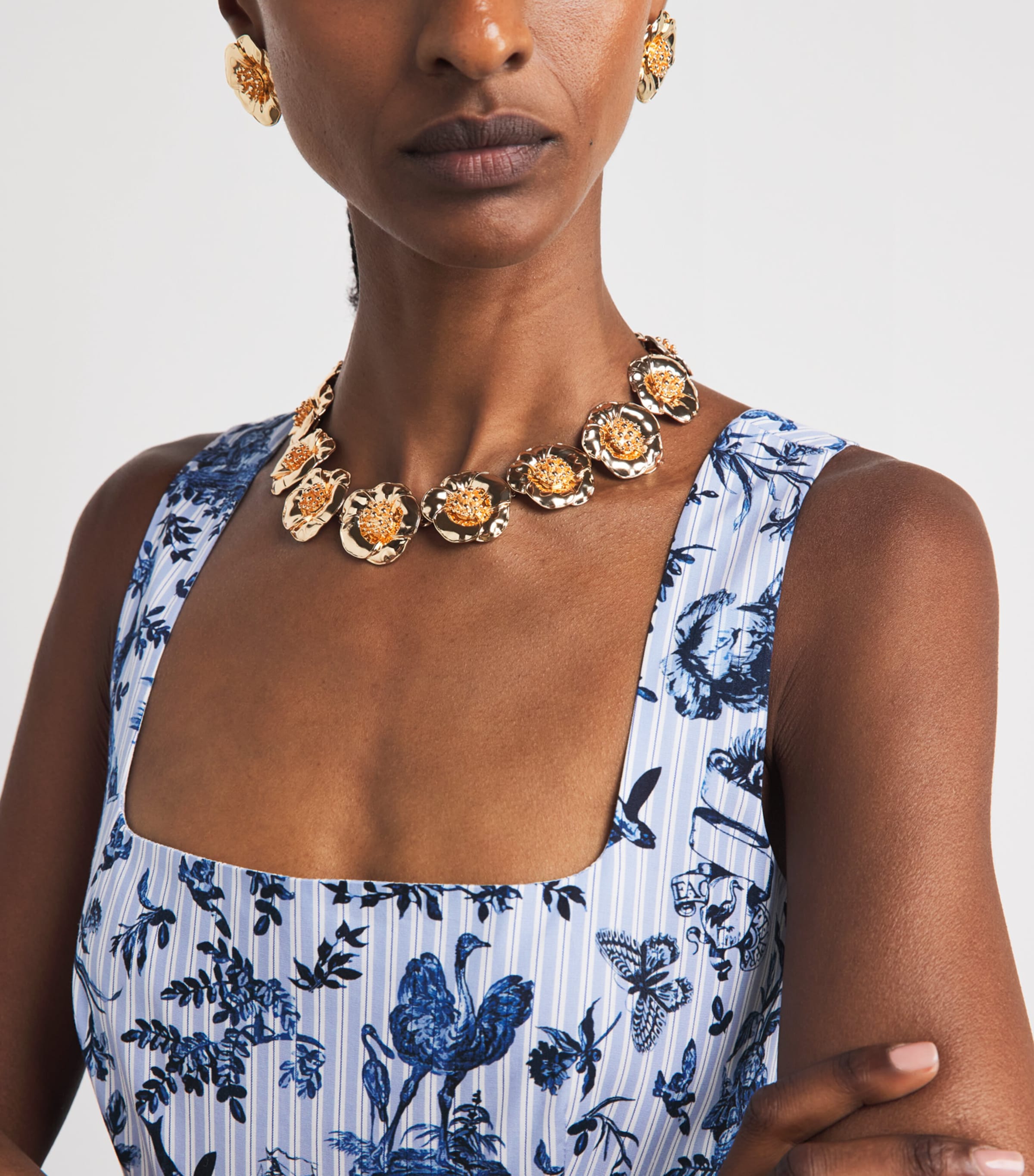 Carolina Herrera Gold-Tone Floral Necklace Gold Image 2
